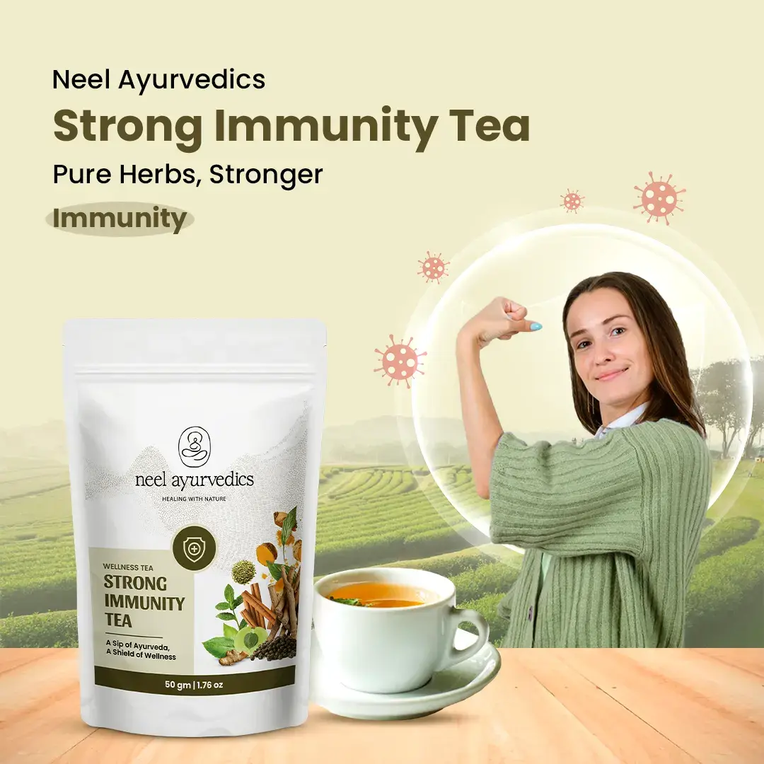 Té ayurvédico para Inmunidad, Vitalidad con tulsi, jengibre, cúrcuma y saúco para fortalecer la inmunidad, aumentar Ojas