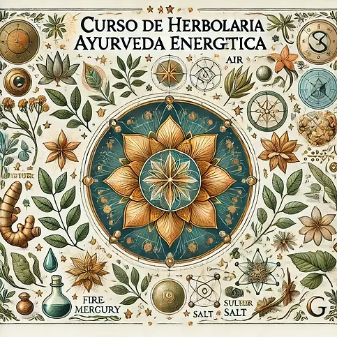 DALL·E 2024-11-17 09.27.55 - An image to describe a course on Ayurvedic Herbal Energetics.