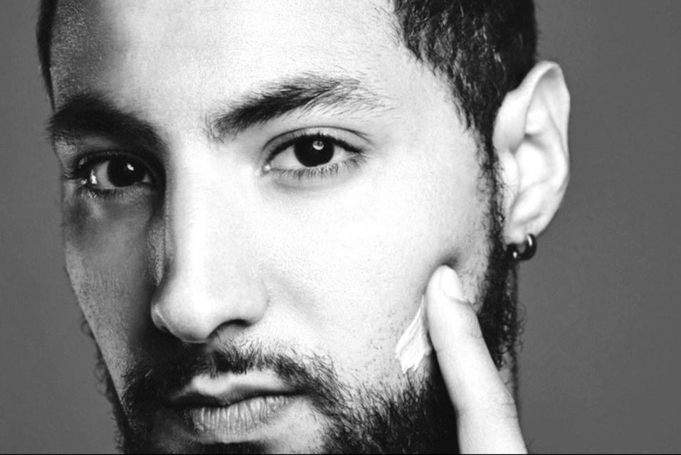 Bearded Man Applyinh Shave Cream