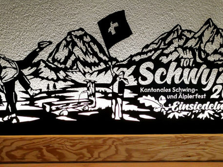 LED Wandbild Berge Schwinger Einsiedeln Schwyzer Kantonales Schwingfest Tradition Meyer Krea-Tech