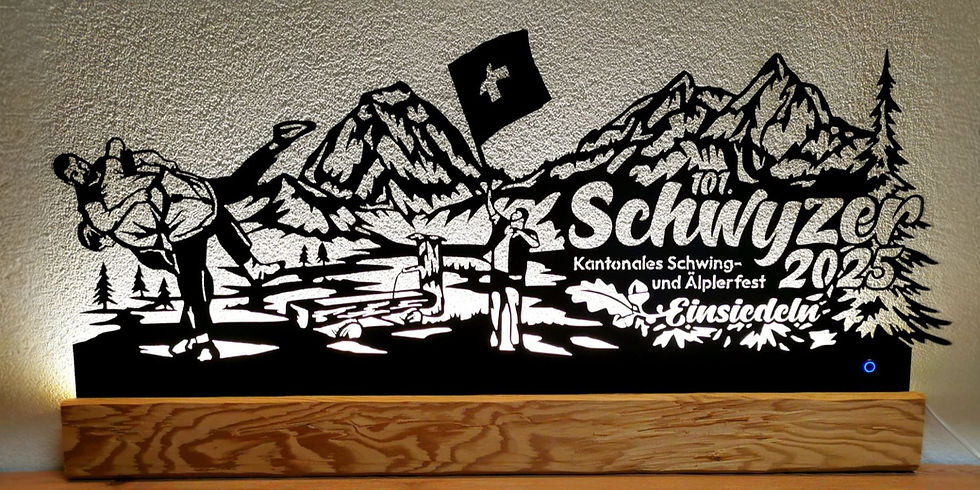 LED Wandbild Berge Schwinger Einsiedeln Schwyzer Kantonales Schwingfest Tradition Meyer Krea-Tech