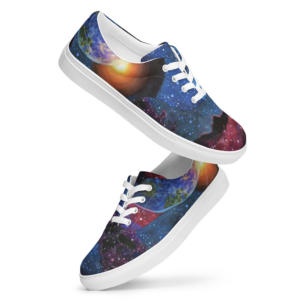 Thumbnail: "Spatial Anomaly" Men’s lace-up canvas shoes