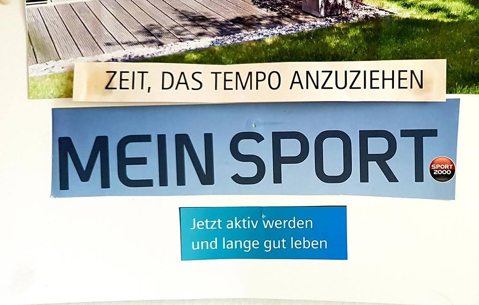 Aufkleber Mein Sport auf einem Vision Board