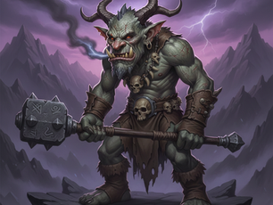 Böser Troll mit Hörnern