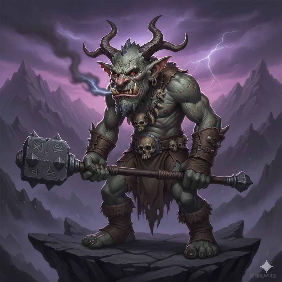 Böser Troll mit Hörnern