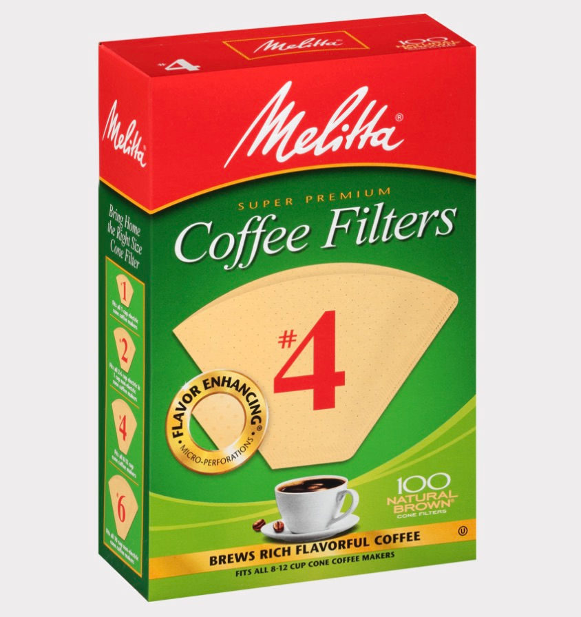 Melitta® #4 Cone Coffee Filters – Paper (Natural Brown 100ct)