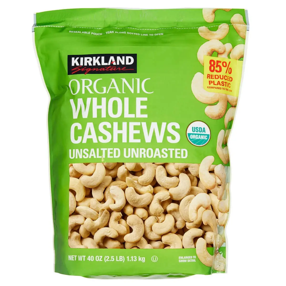 Kirkland Signature Organic Unsalted Cashews (2.5 lbs.)