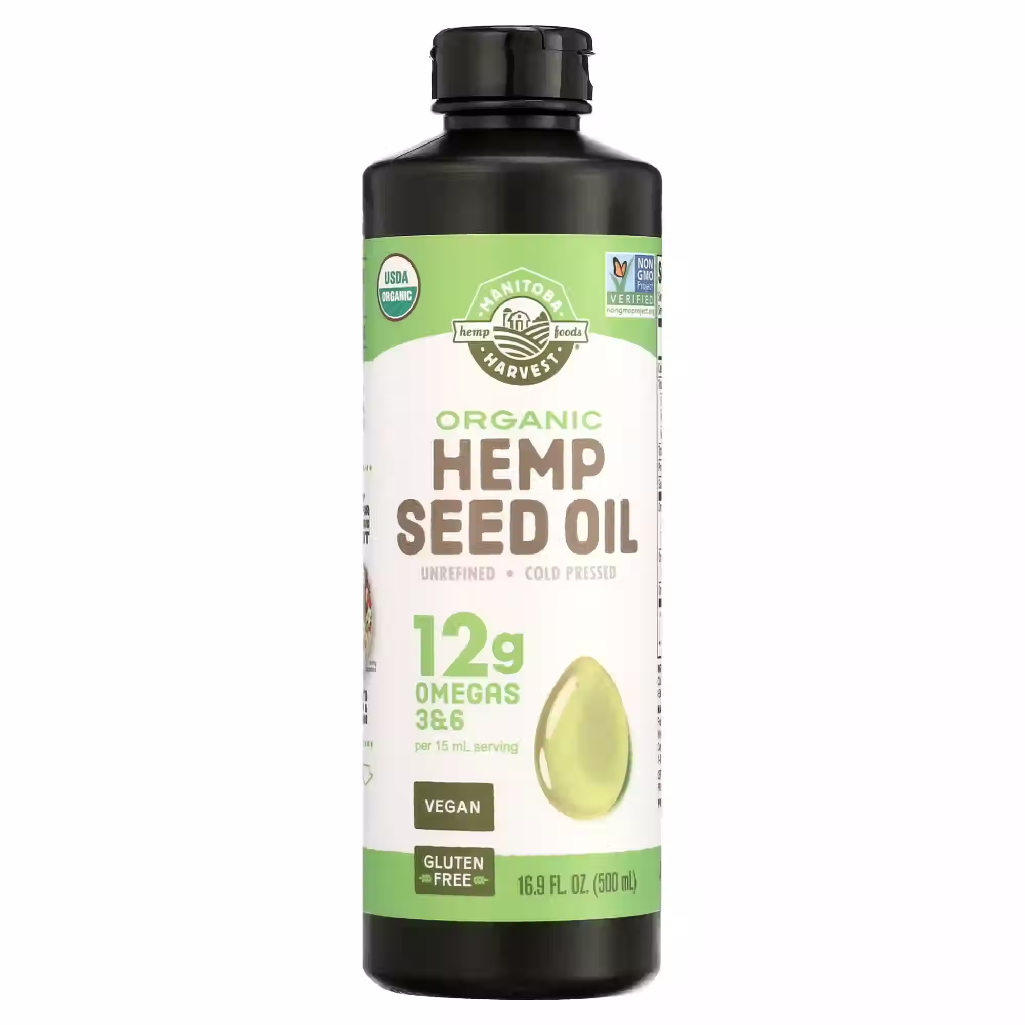Manitoba Harvest Organic Hemp Seed Oil, Cold Pressed Unrefined Hemp Seed Oil, 16