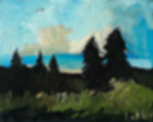 Detlev Foth, Horizonte, Hügel, Tannen, Schluchsee, Landschaften, Öl, Leinwand, Kleinformatige Bilder, Ölmalerei, Künstler in Düsseldorf