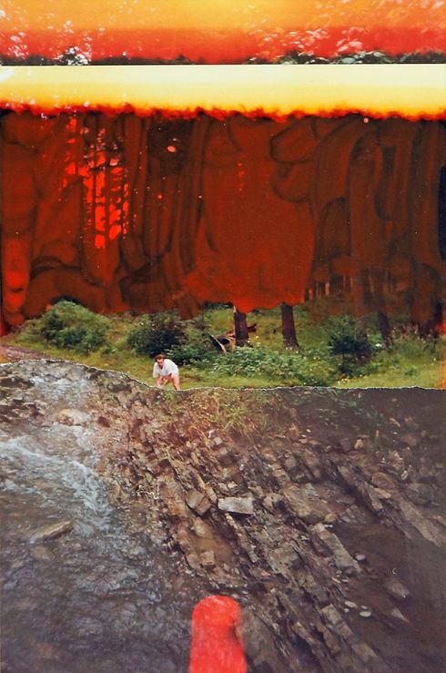 Matius Ichim, Fahrradtour in Rumänien, Moldova, Landschaften, Karpaten, Wald, Fotocollage, rumänische Kunst, Ioana Luca