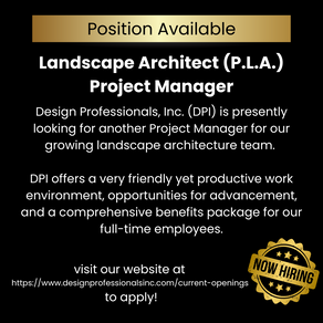 NOW HIRING! Landscape Architect/Project Manager