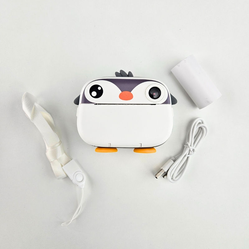 Digitalni fotoaparat sa štampačem dečiji sivi uređaj za instant štampanje fotografija i kreativno snimanje uspomena u pokretu