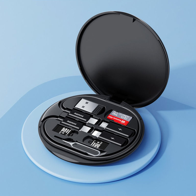 USB kabl set RP-W80 15W crni praktičan set kablova za brzo punjenje i efikasan prenos podataka sa modernim dizajnom