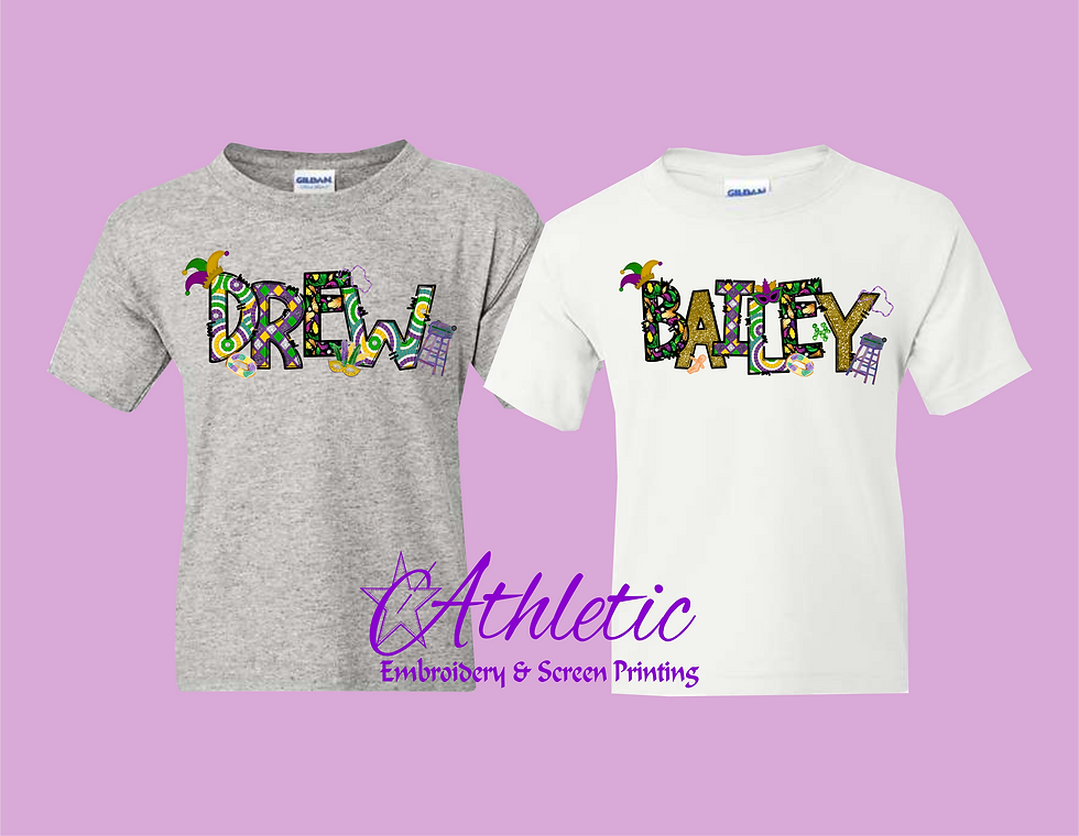 Mardi Gras Name Kids Tee