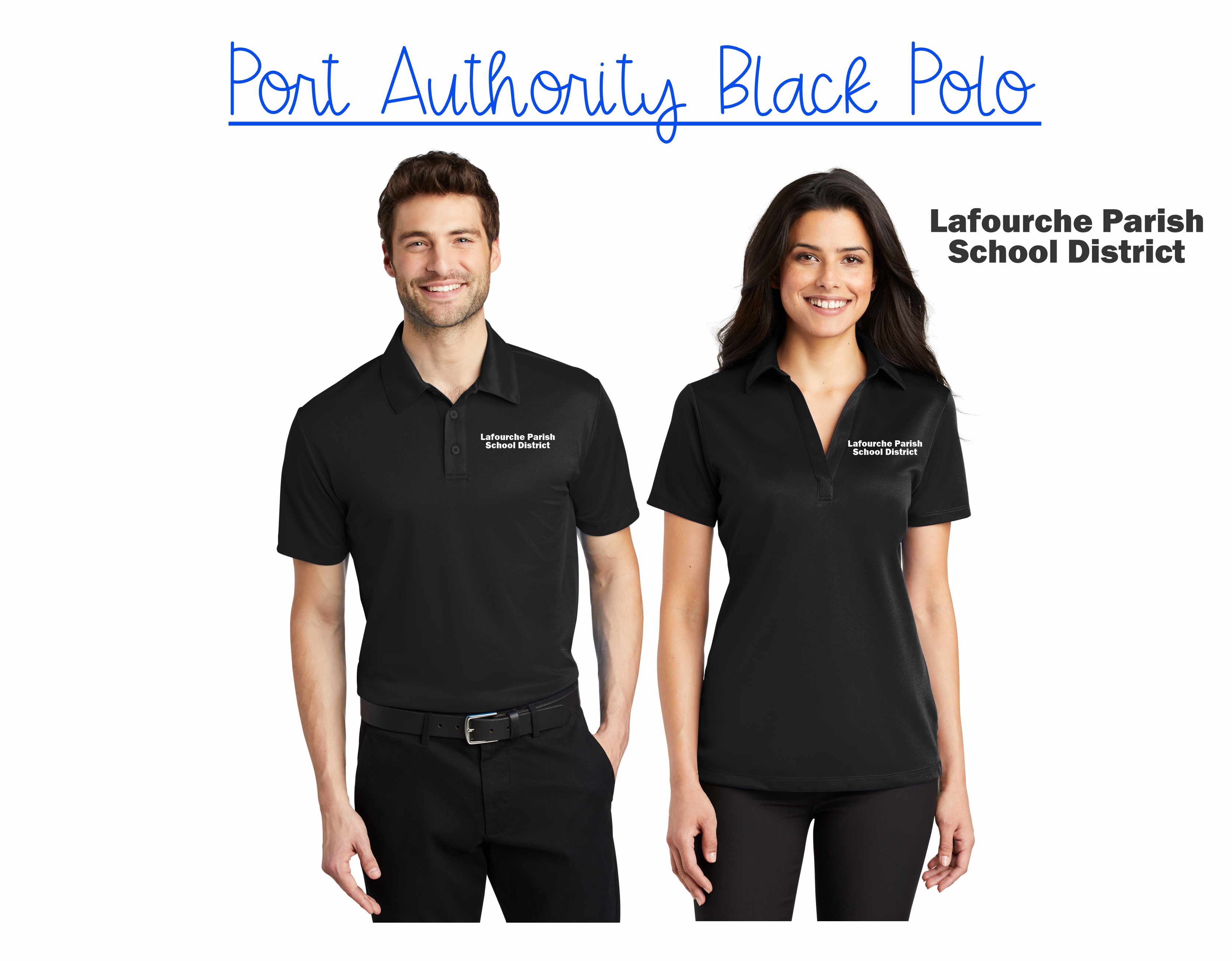 Port Authority Black Polo - LPSD
