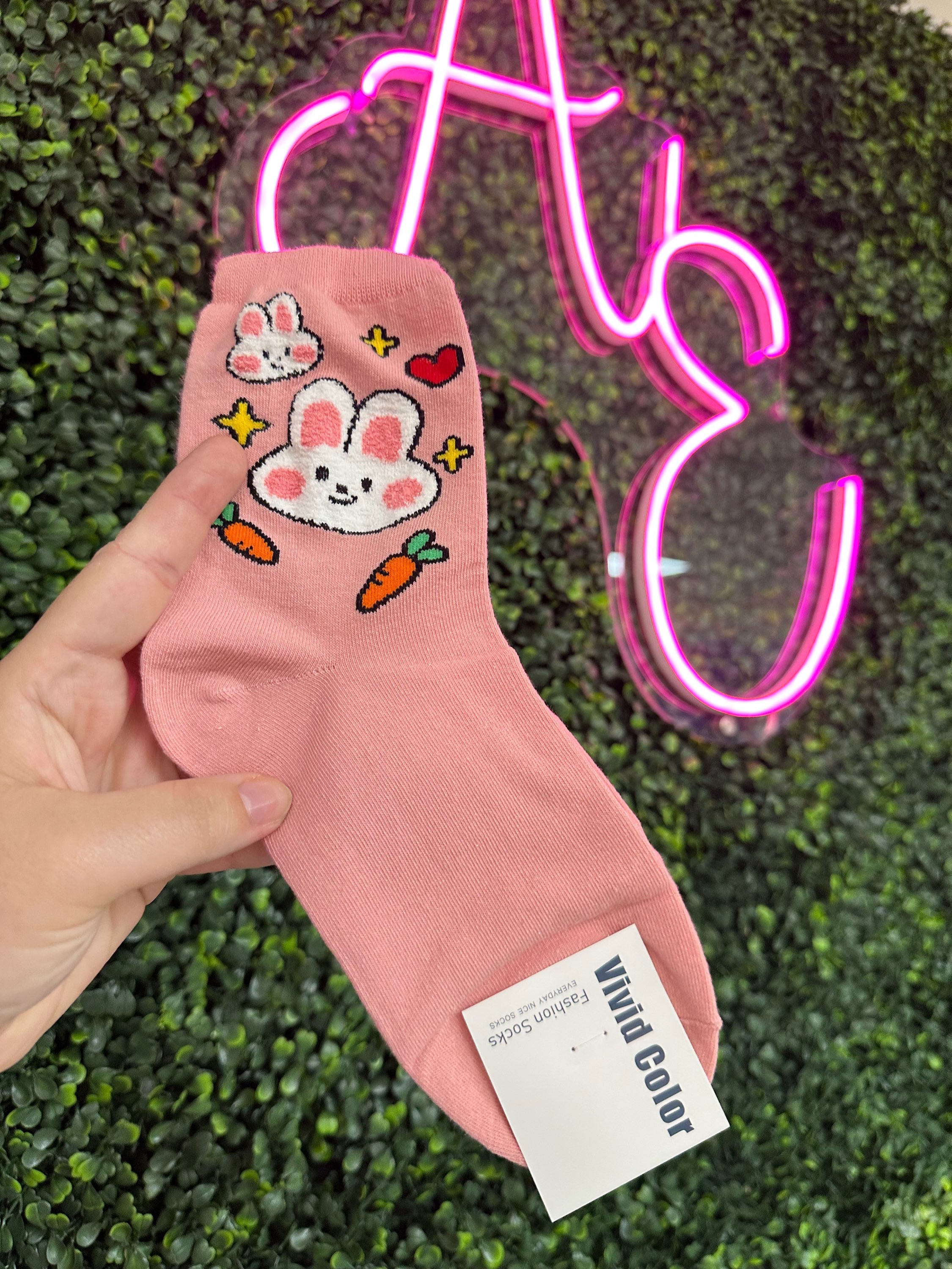 Pink Bunny Socks