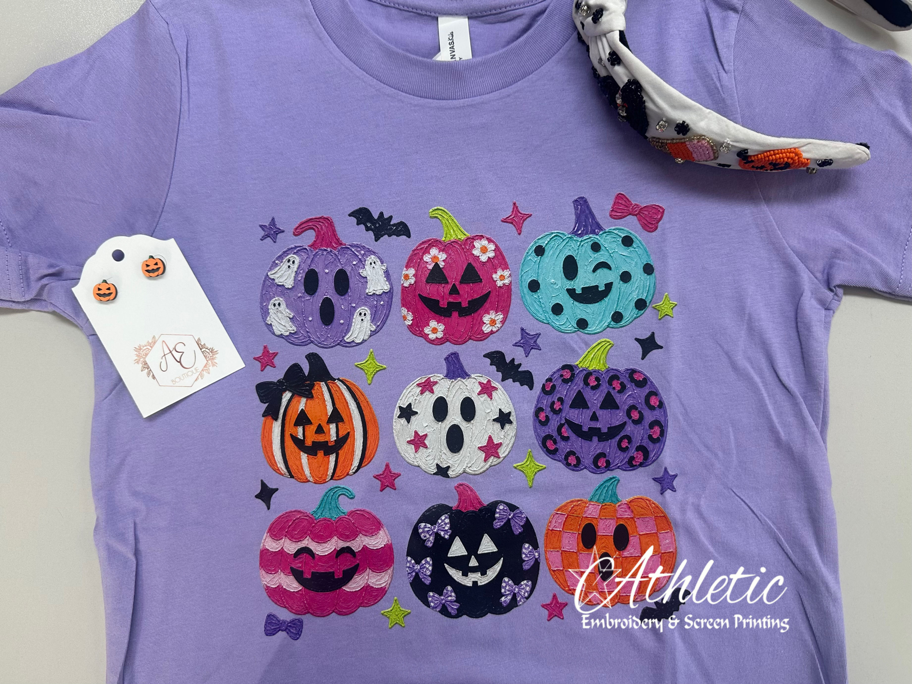 Happy Pumpkin Coquette - Lavender Bella Canvas Tee