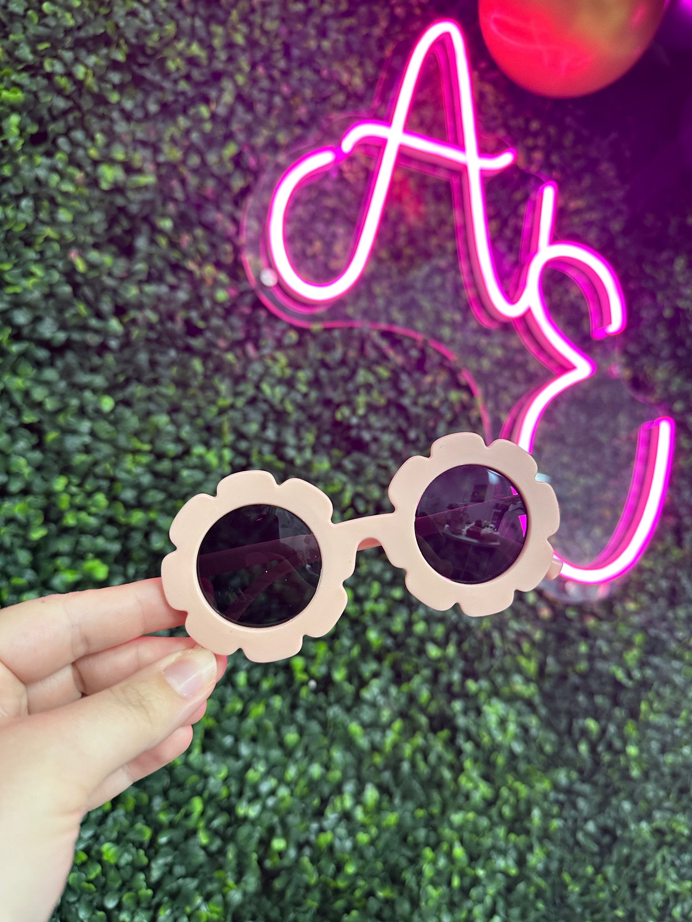 Pastel Pink Flower Toddler Glasses