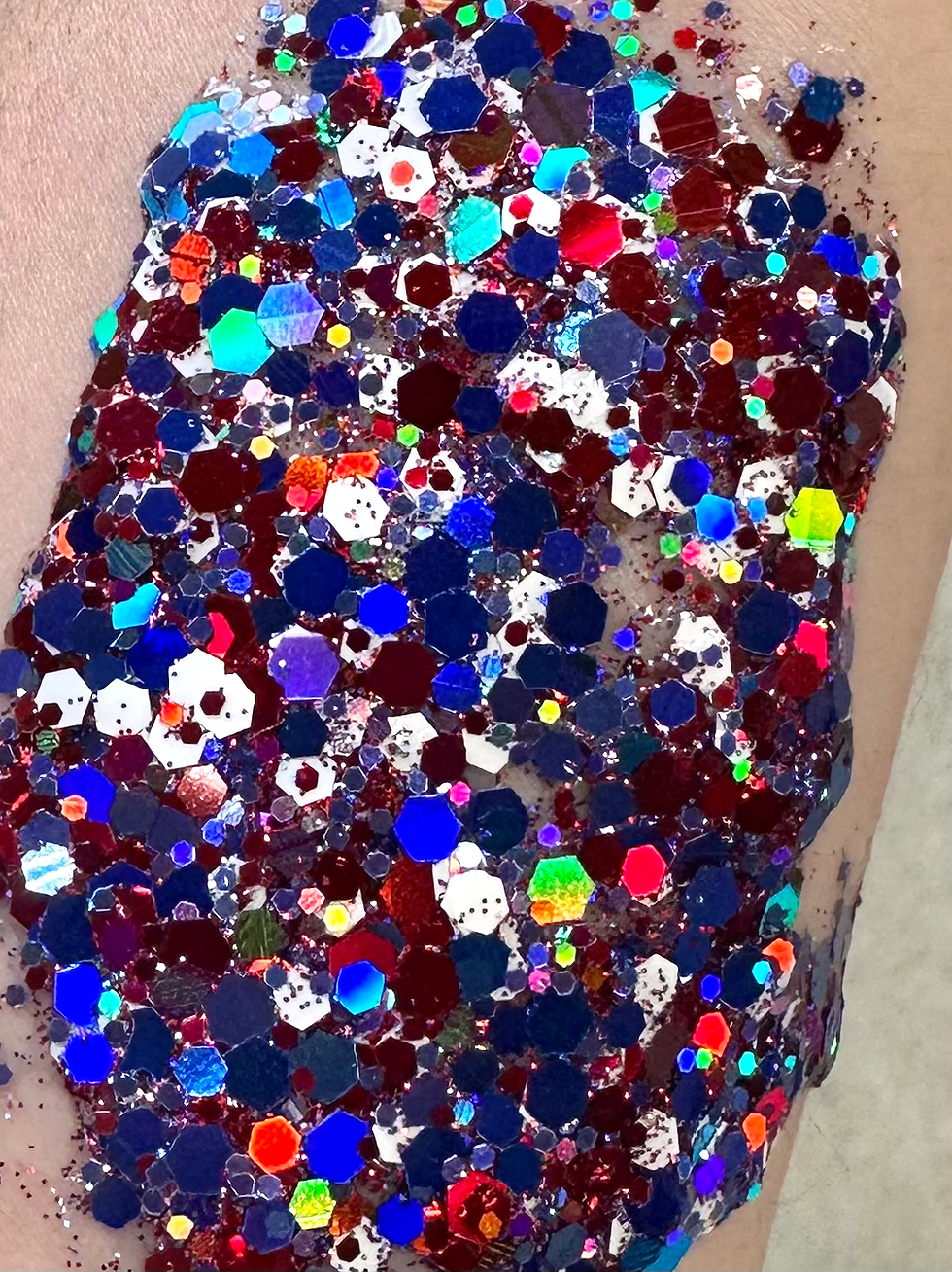 Large Red, White, Blue Glitter Gel