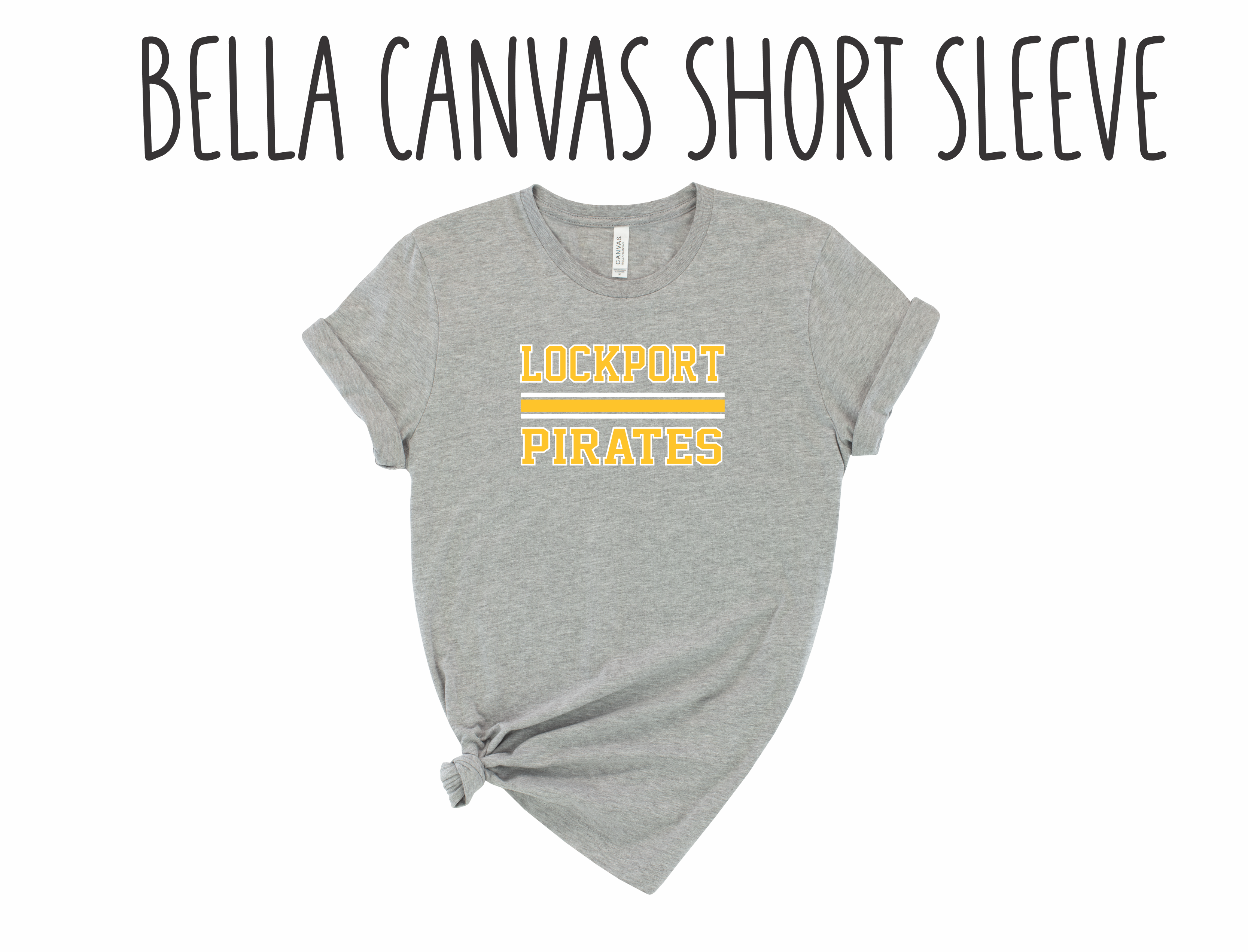 Lockport Pirates - Grey Bella Canvas Tee