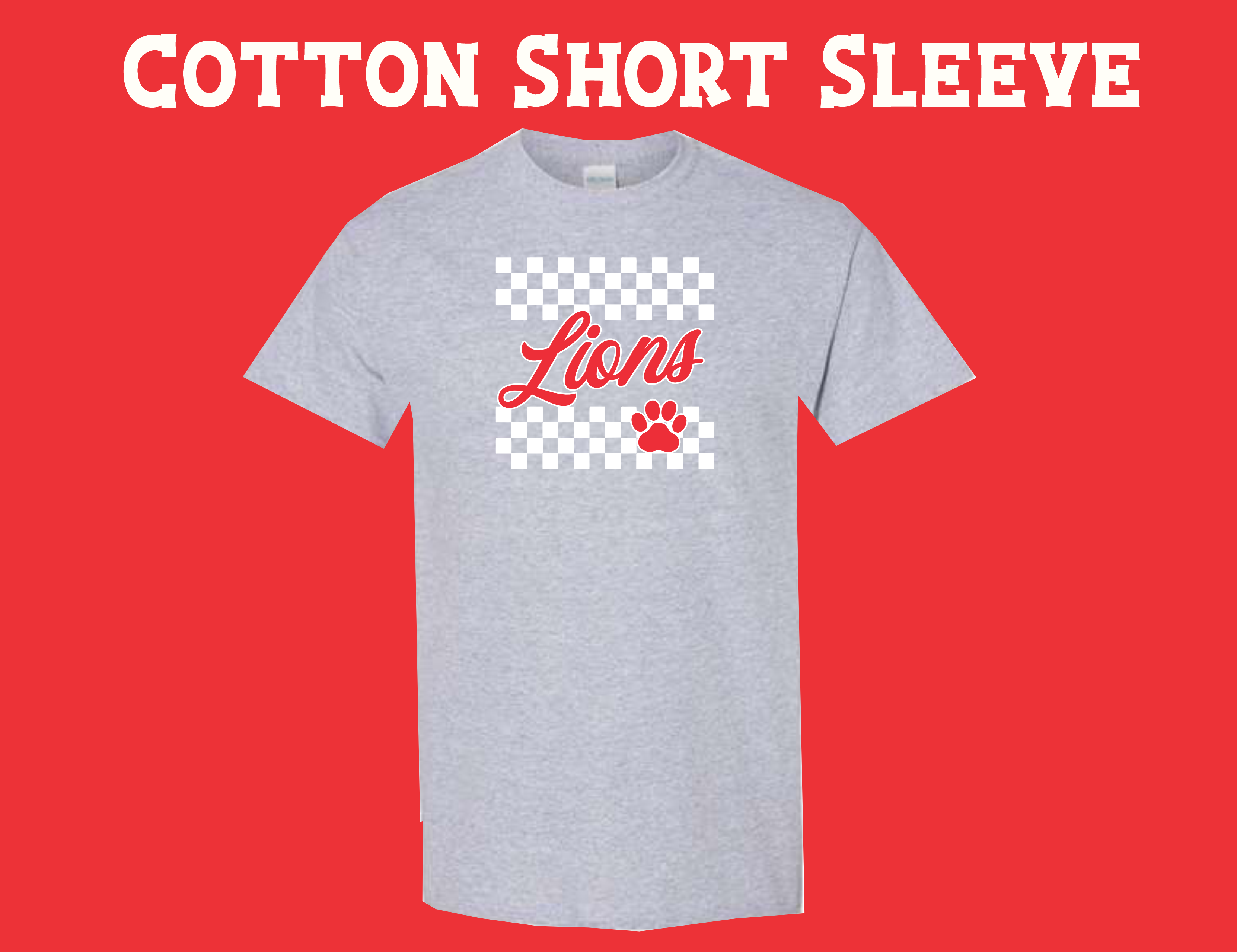 GMES Lions - Grey Cotton Short Sleeve