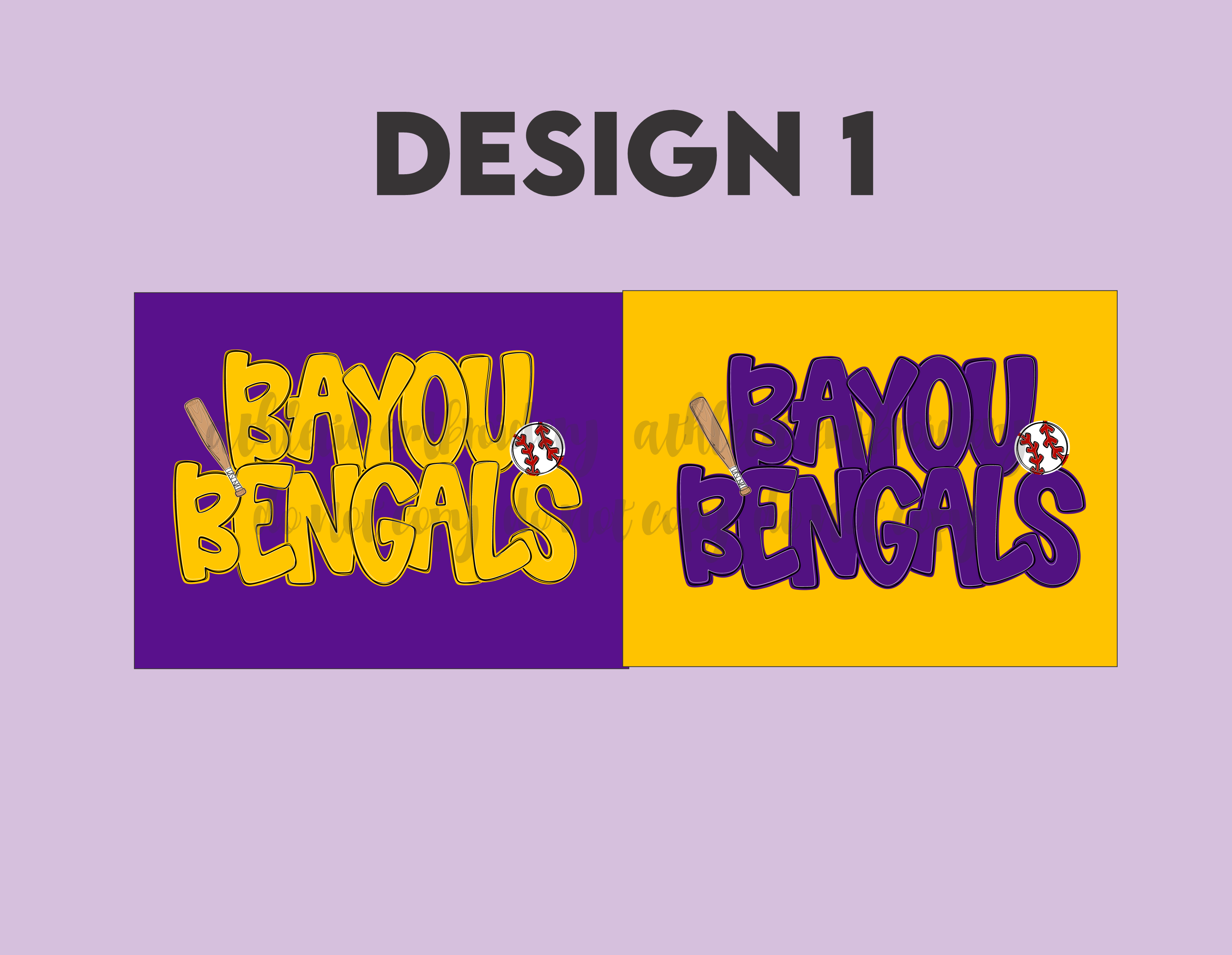 Bayou Bengals Baseball - Design 1 - Dri Fit Options