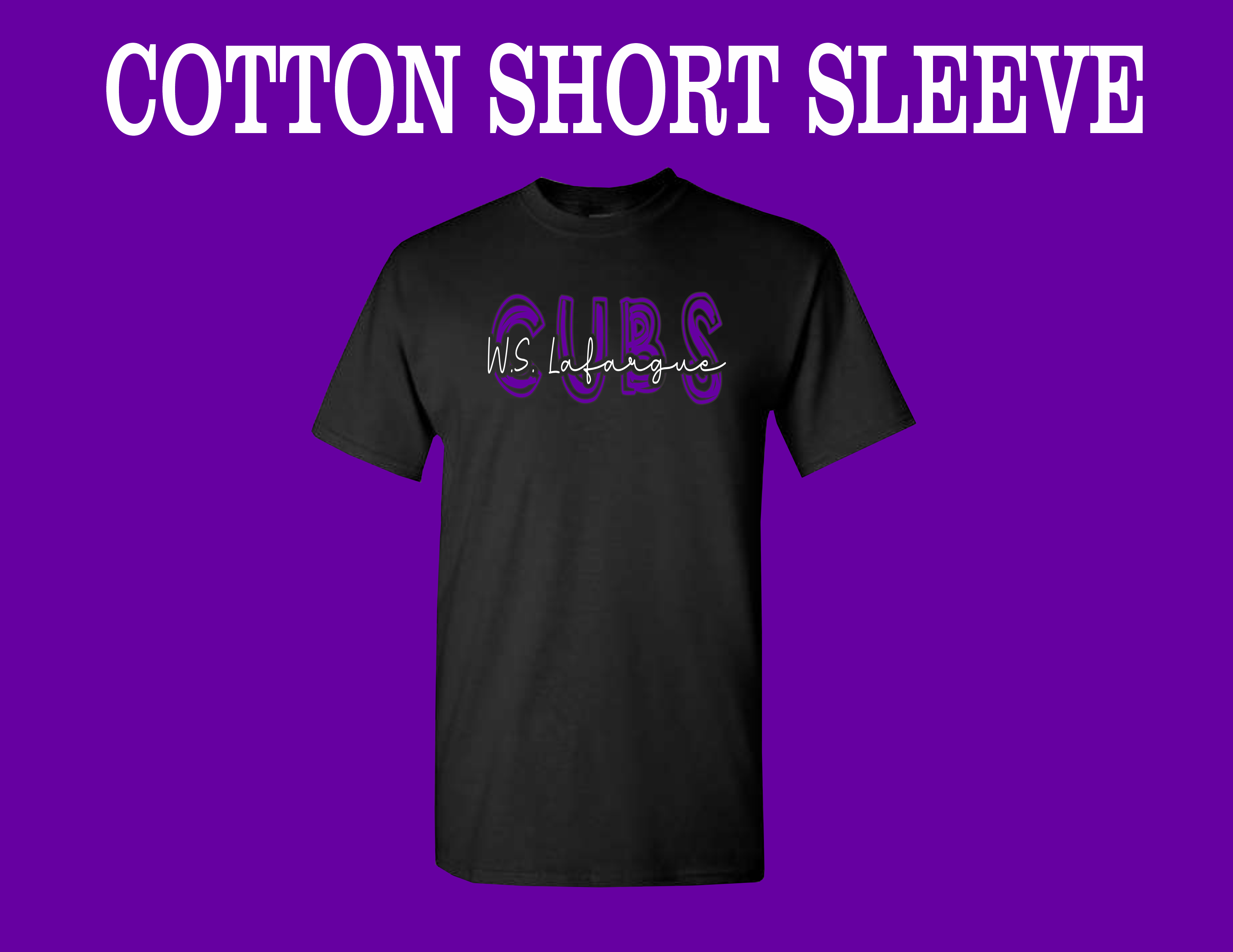 WSLafargue Cubs - Black Cotton Short Sleeve