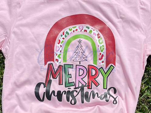 Merry Christmas Rainbow Kids Tee