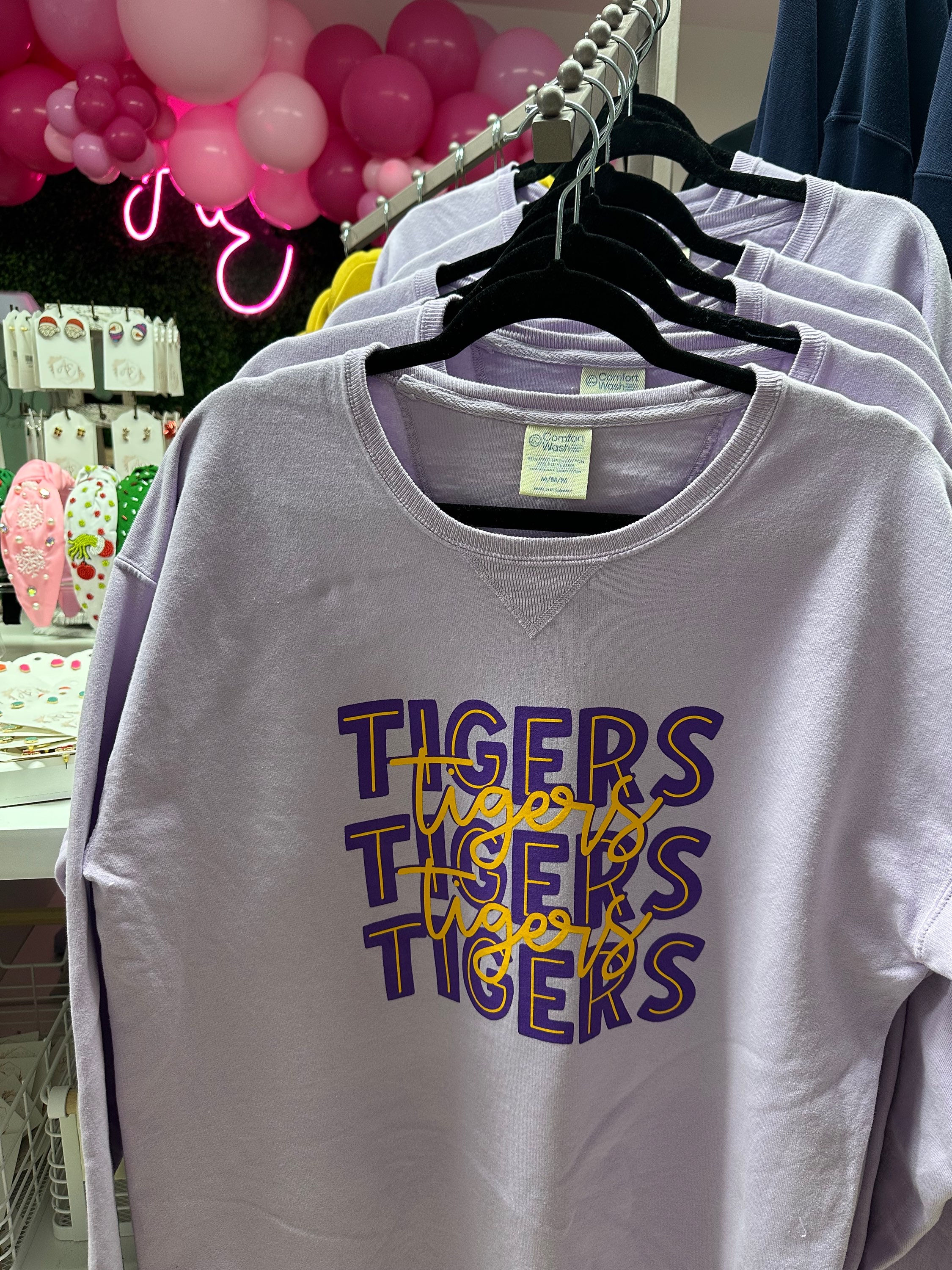 Tigers Trio Lavender Sweatshirt