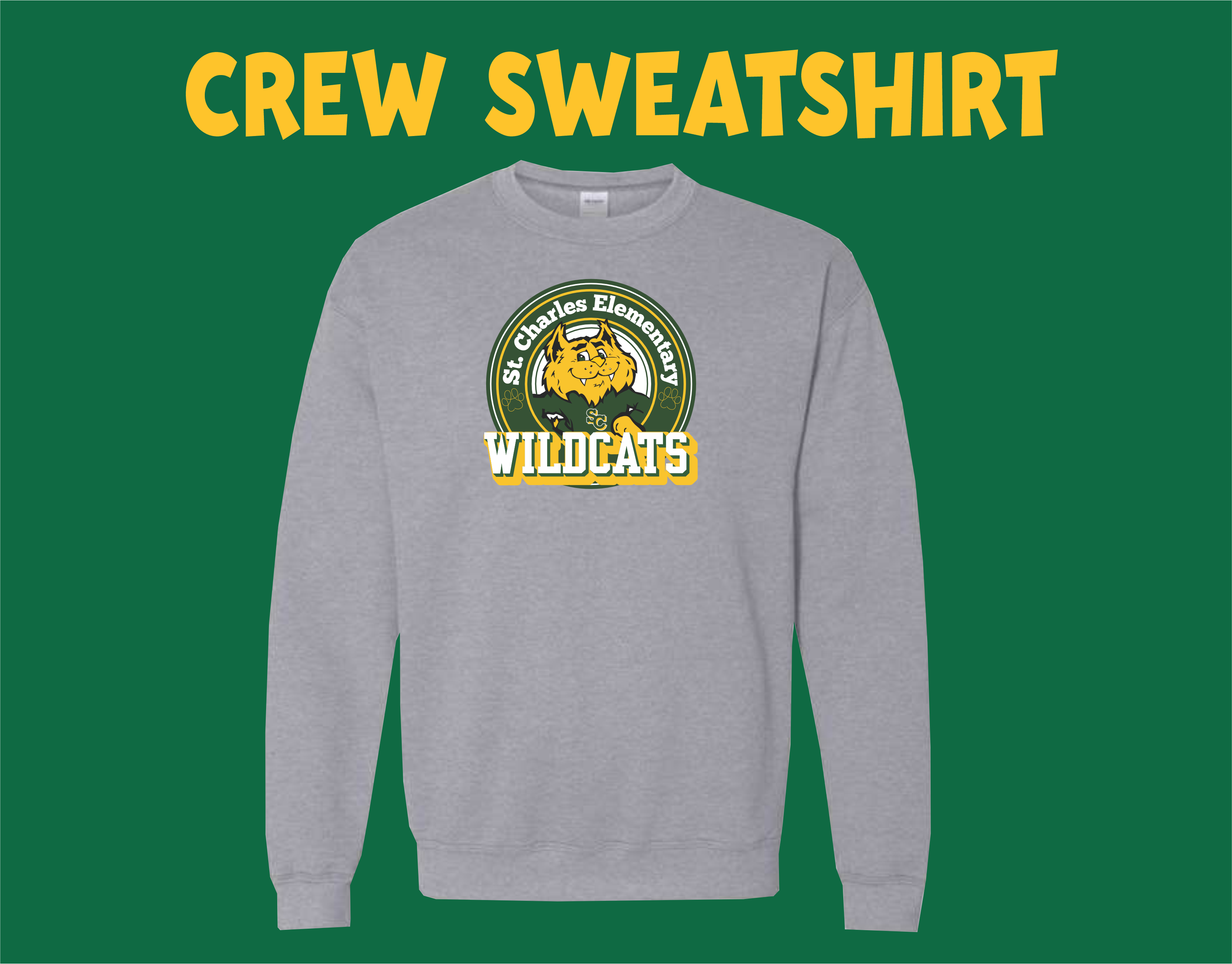 St. Charles Elementary Spirit - Grey Crew Sweatshirt