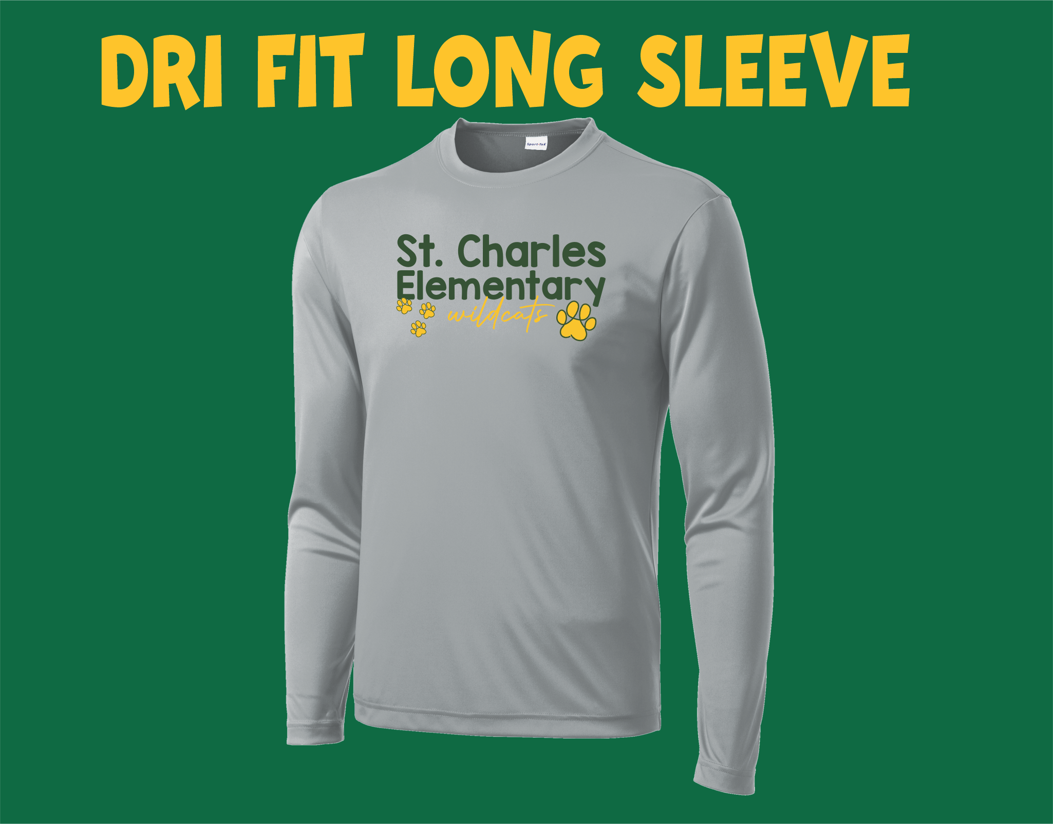 St. Charles Elementary Wildcats - Grey Dri Fit Long Sleeve