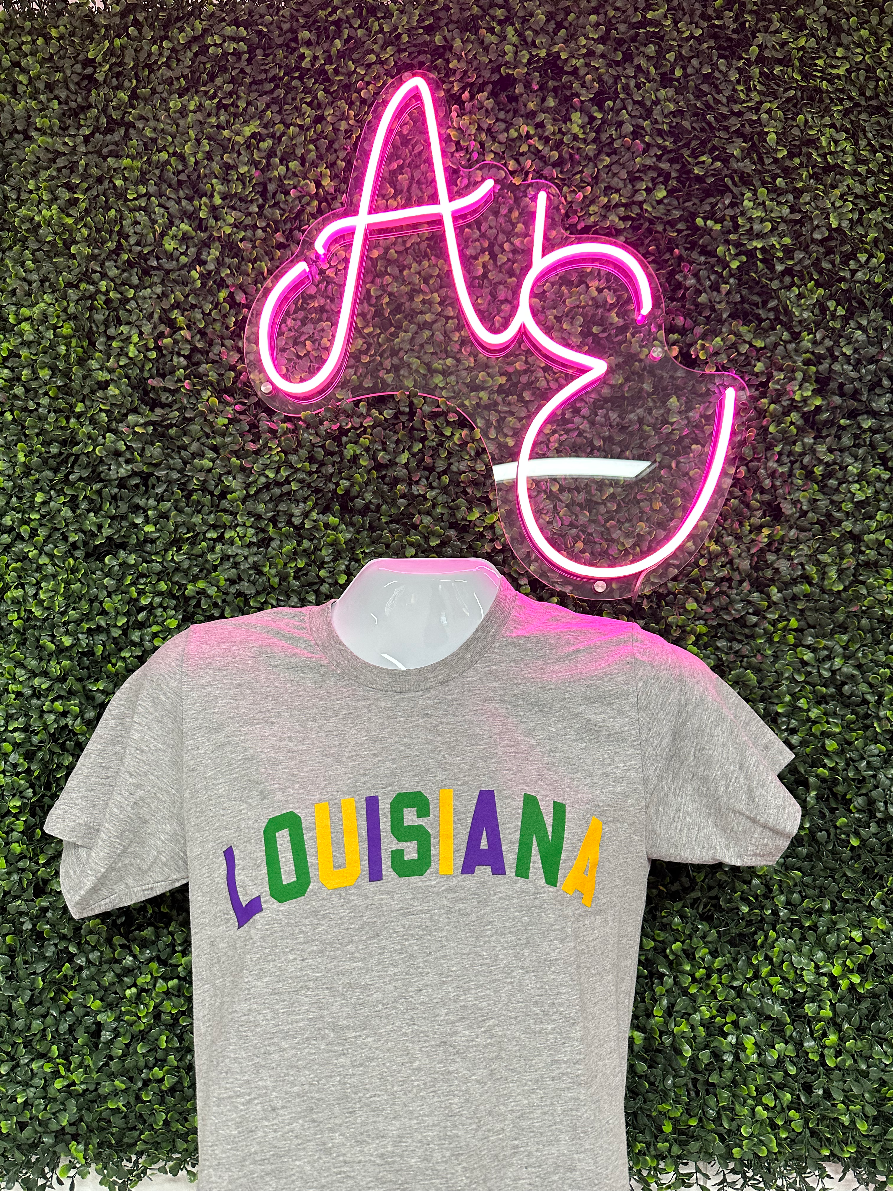 Louisiana Mardi Gras Grey Bella Canvas Tee
