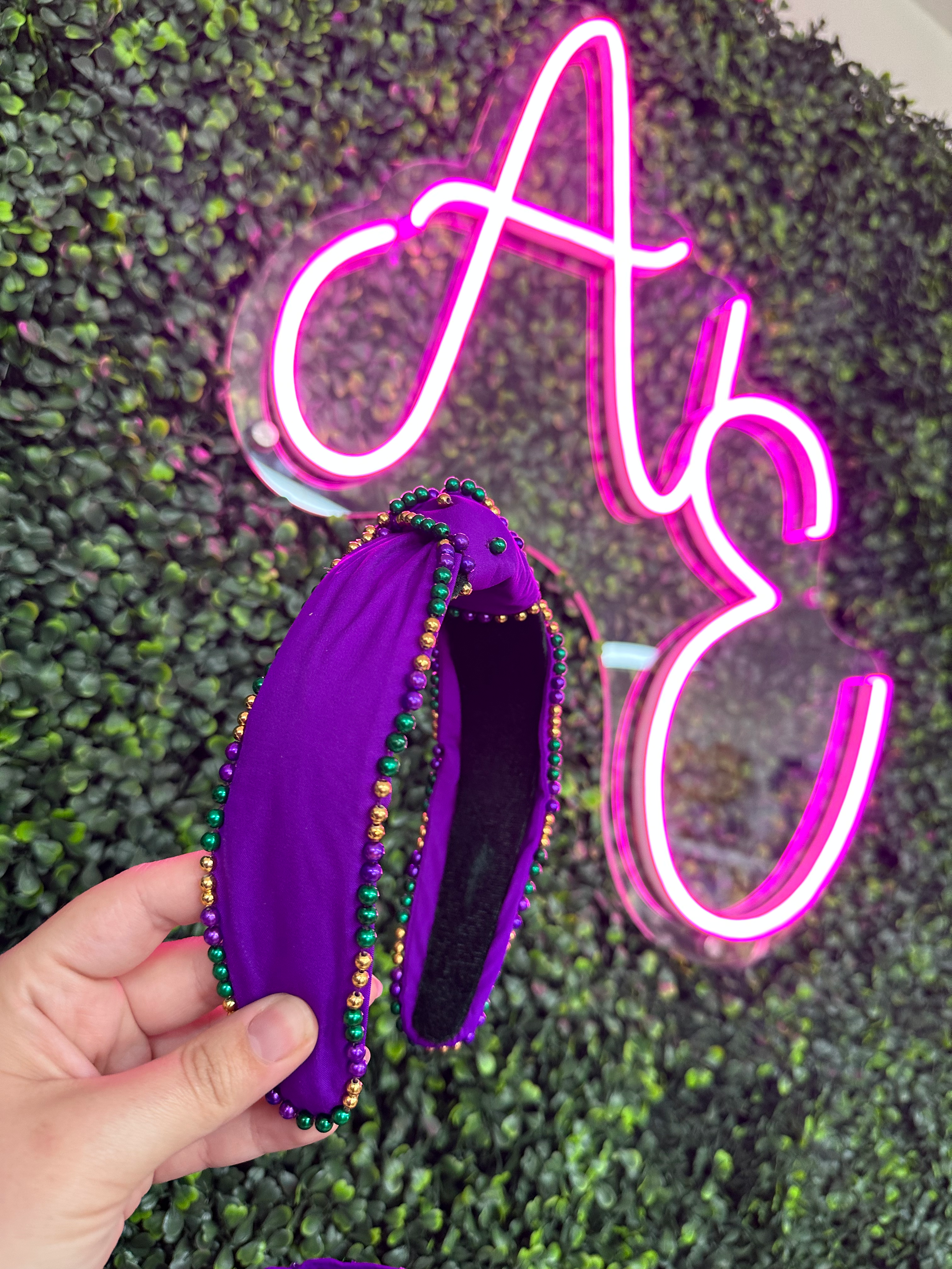 Mardi Gras Beaded Headband