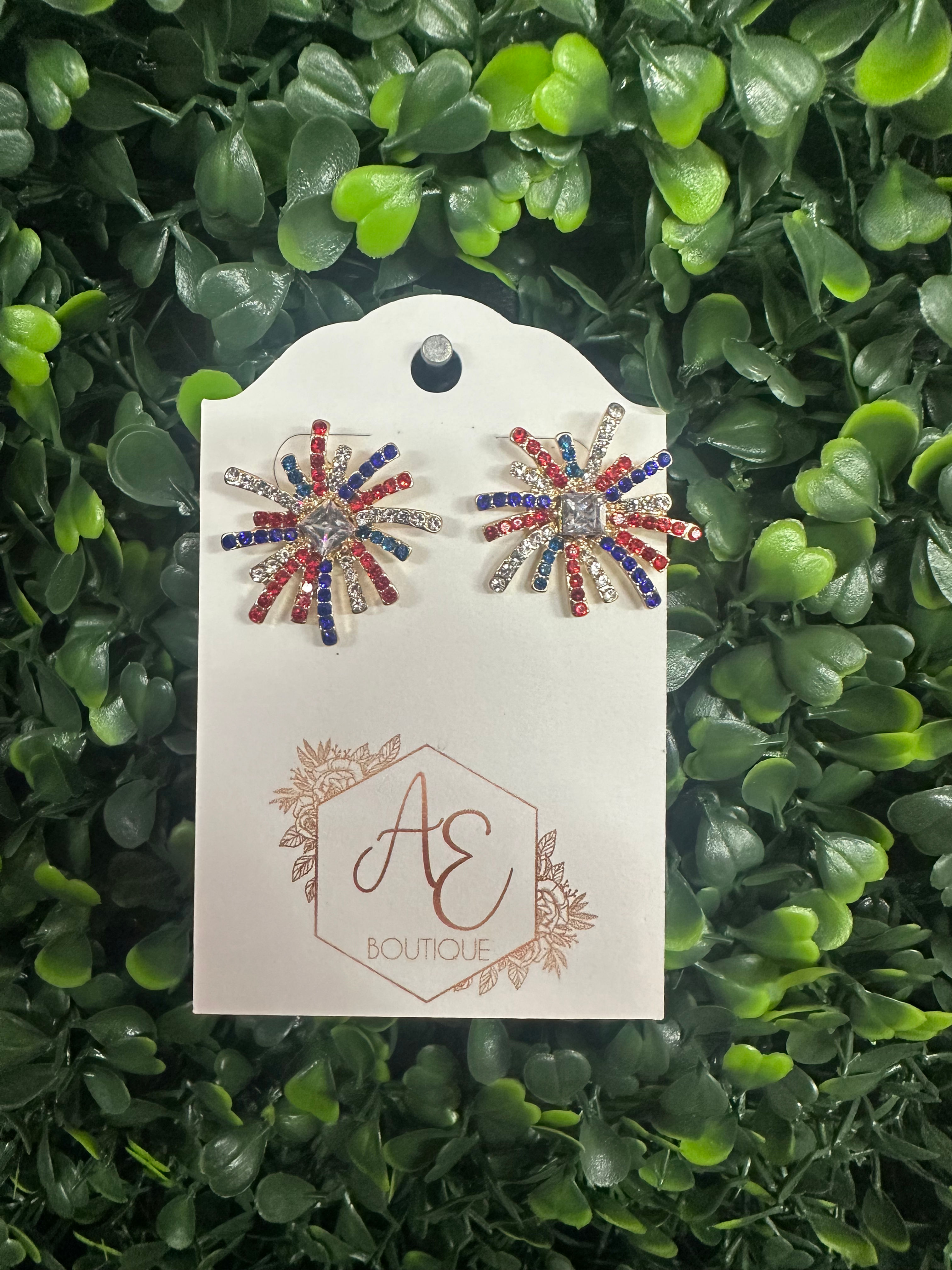 Patriotic Firework Earrings