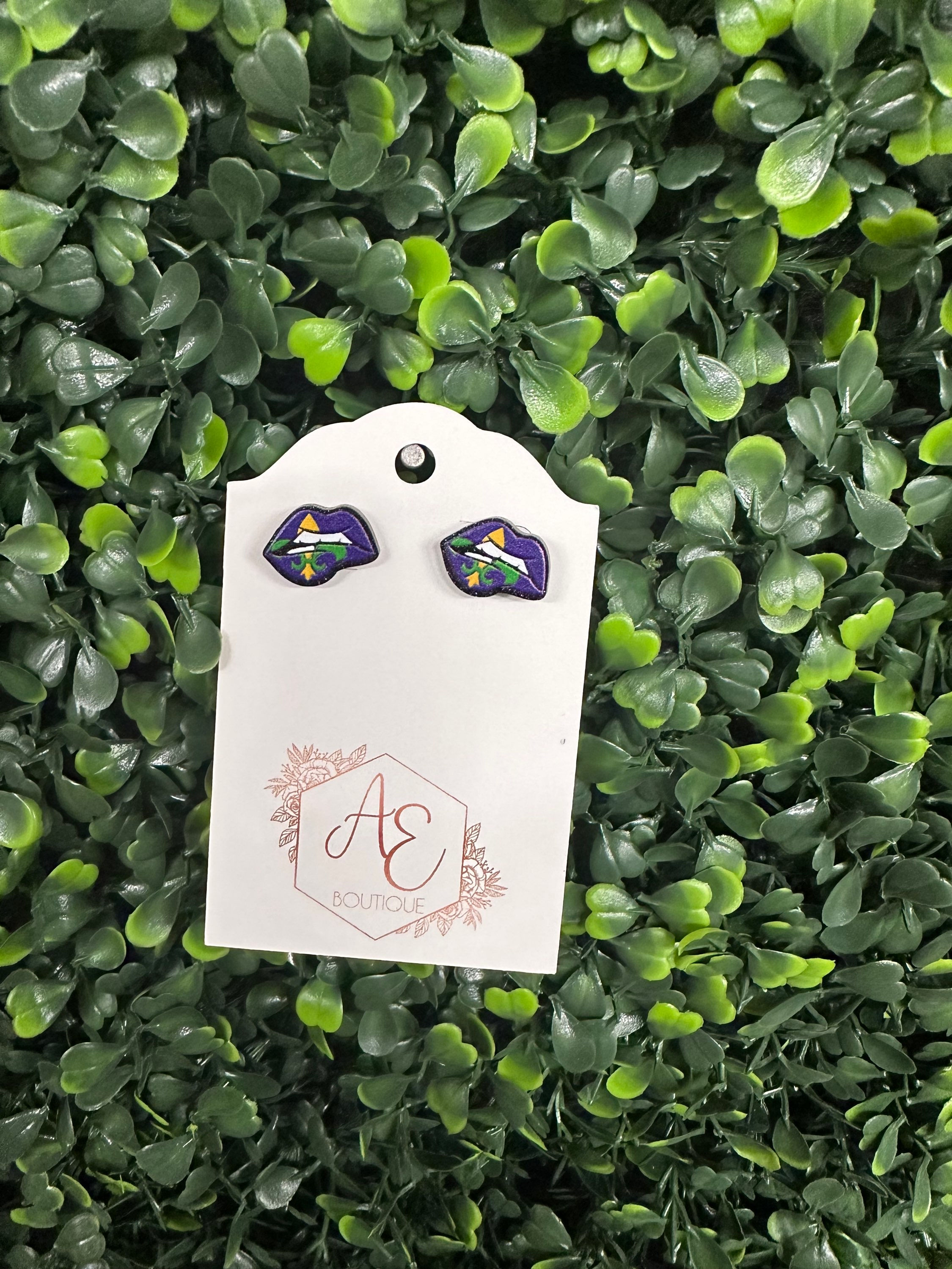 Mardi Gras Lip Studs