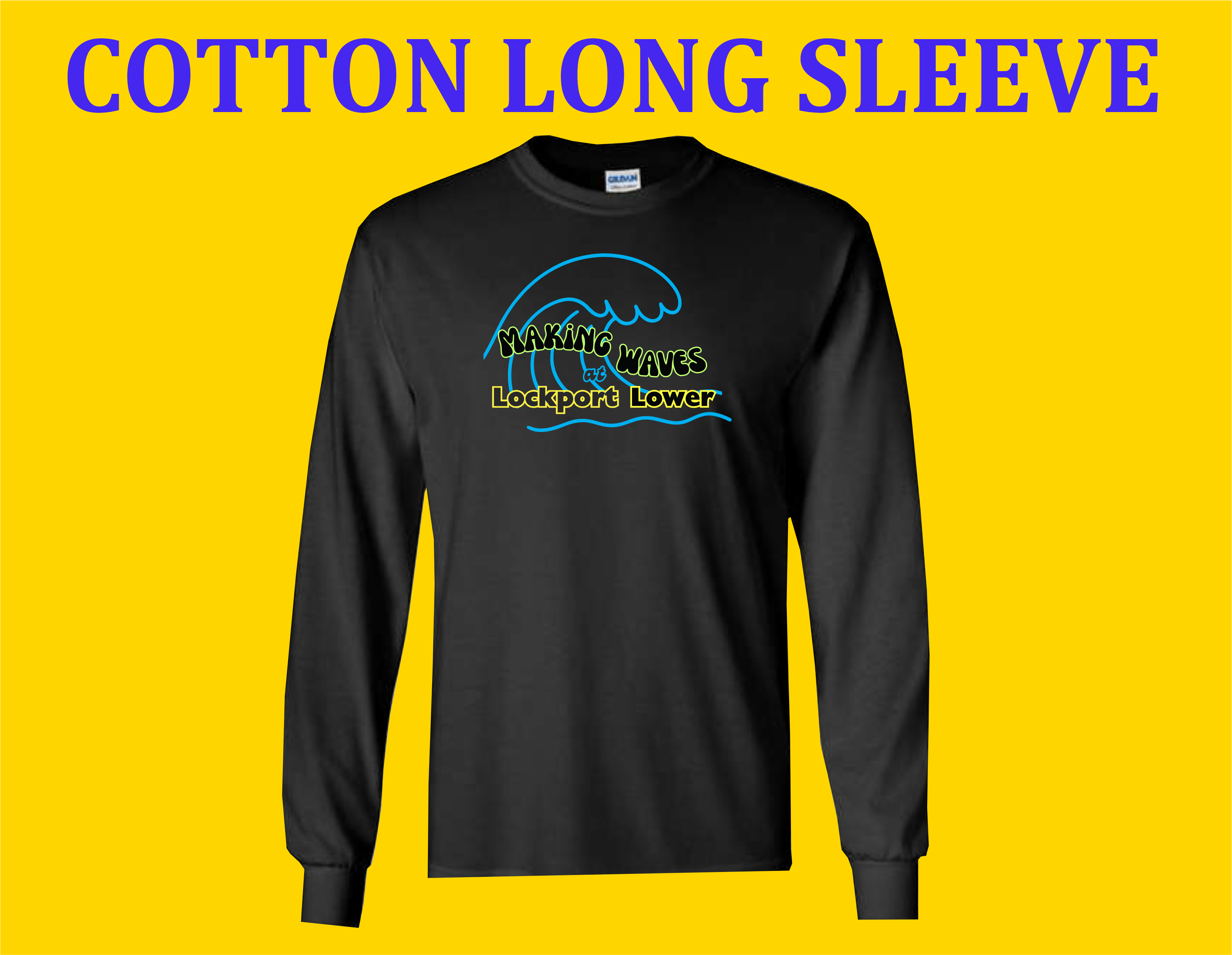 LKLES Making Waves - Black Cotton Long Sleeve