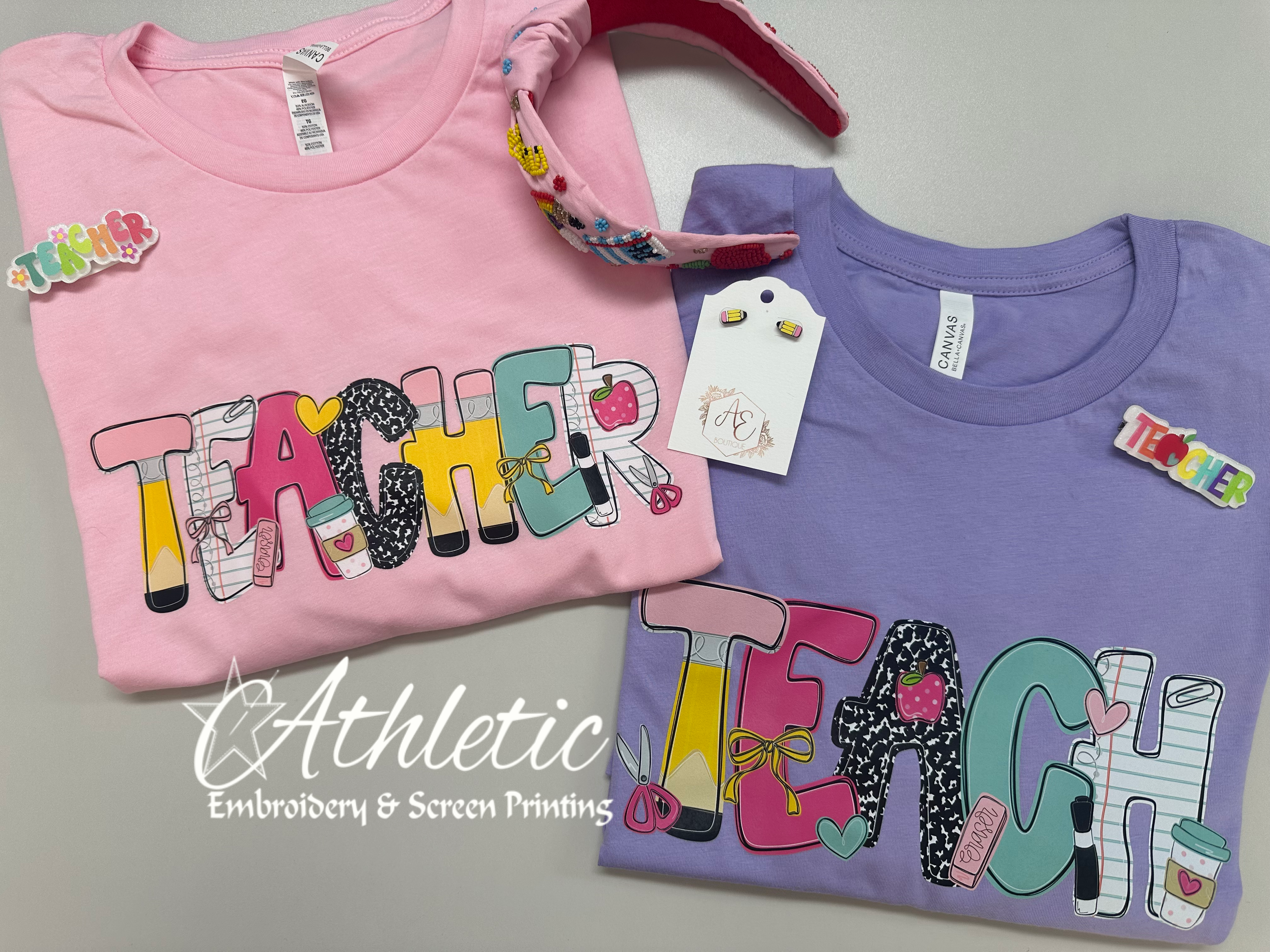 CUSTOM Teacher Font - Bella Canvas Tee