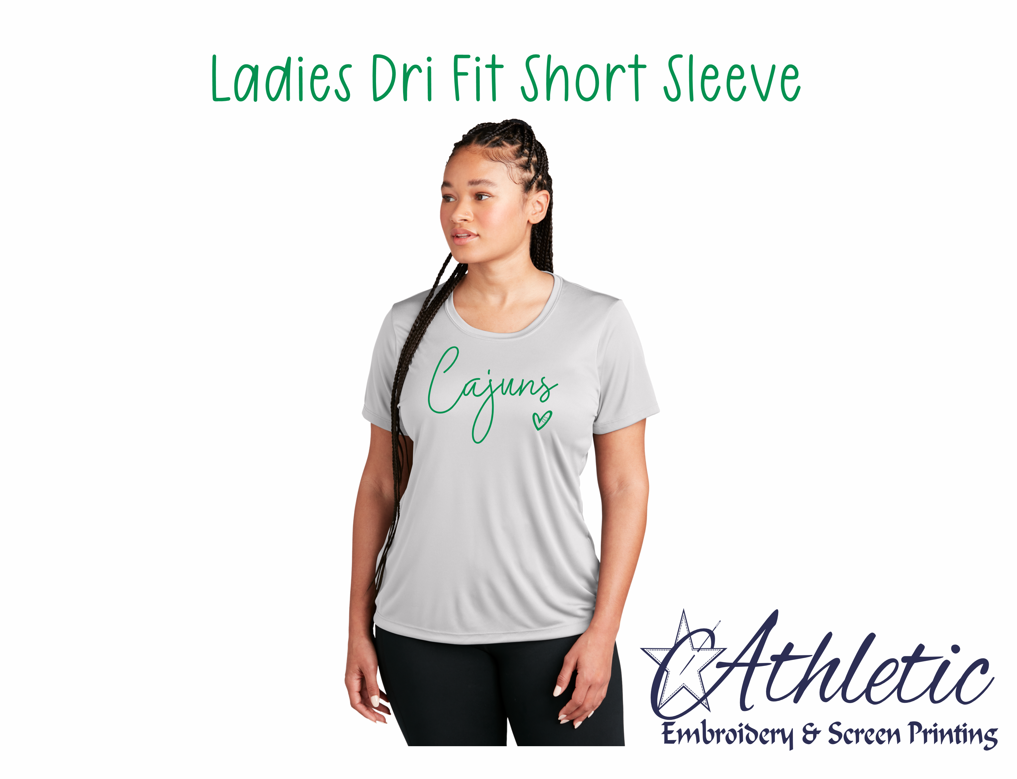 Cajuns Love Ladies Dri Fit Short Sleeve GREY