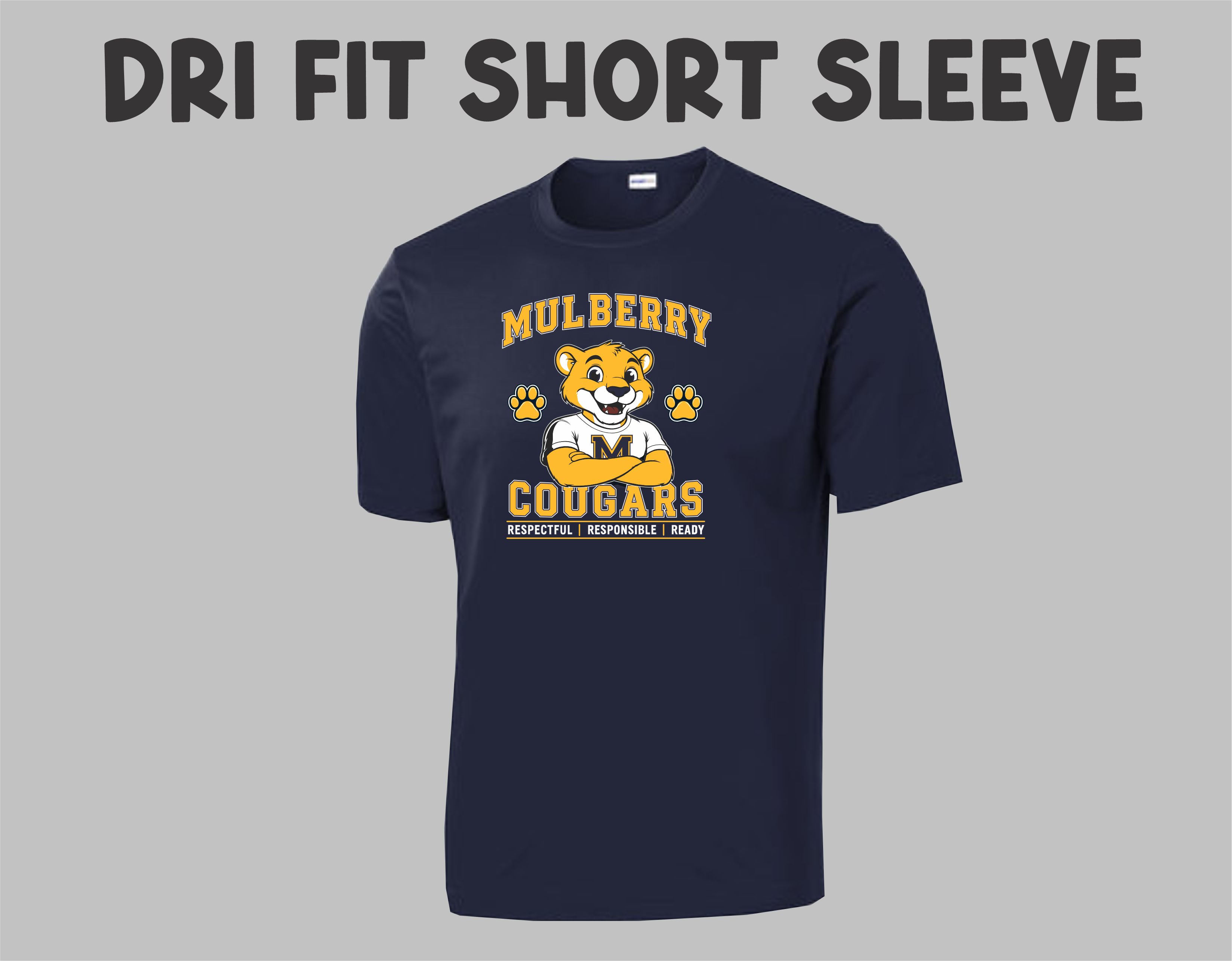 Mulberry Cougars - Navy Dri Fit Short Sleeve