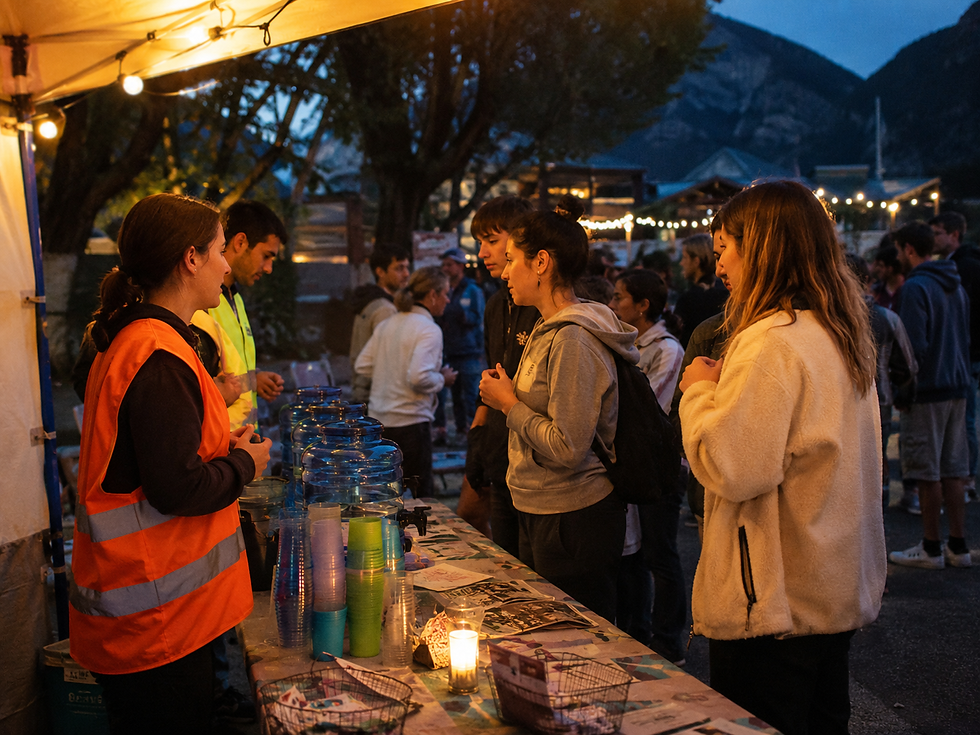 Punt d’aigua i informació de reducció de riscos en una festa major d’Andorra