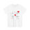 Thumbnail: unisex t-shirt featuring a tic-tac-toe design with red hearts and black X's, creating a playful and charming pattern.