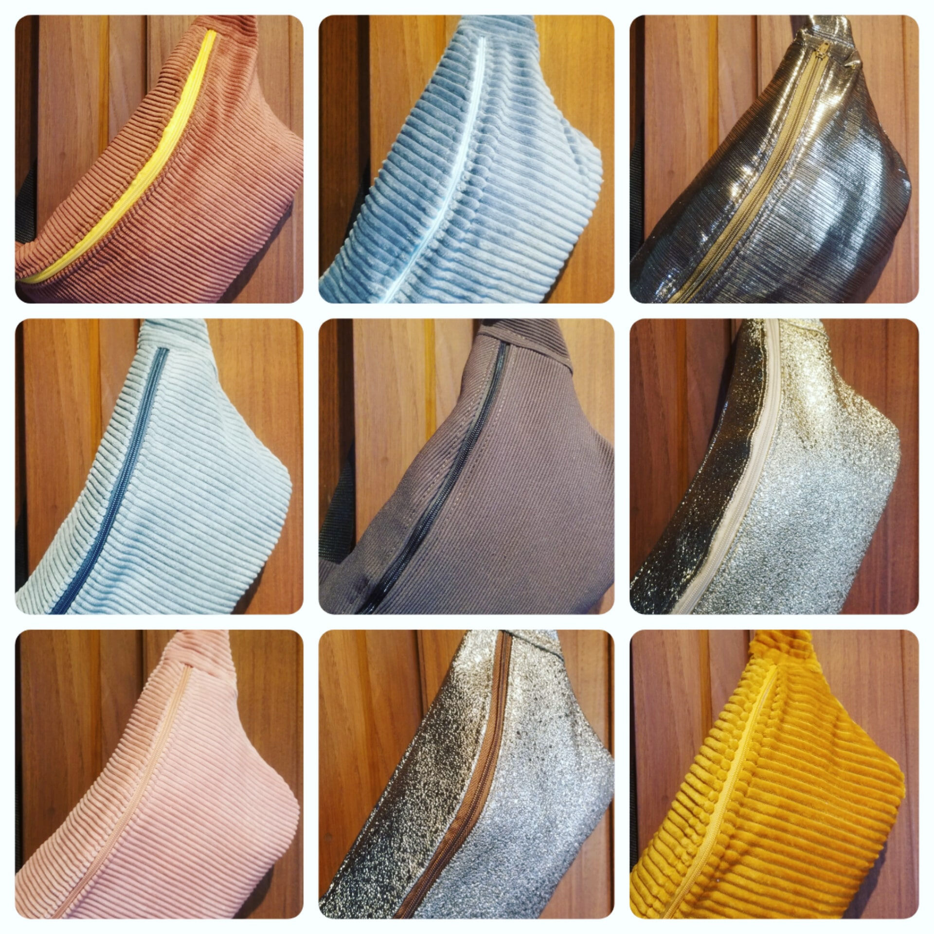 Sac banane, velours/paillettes/tissu/simili au choix !