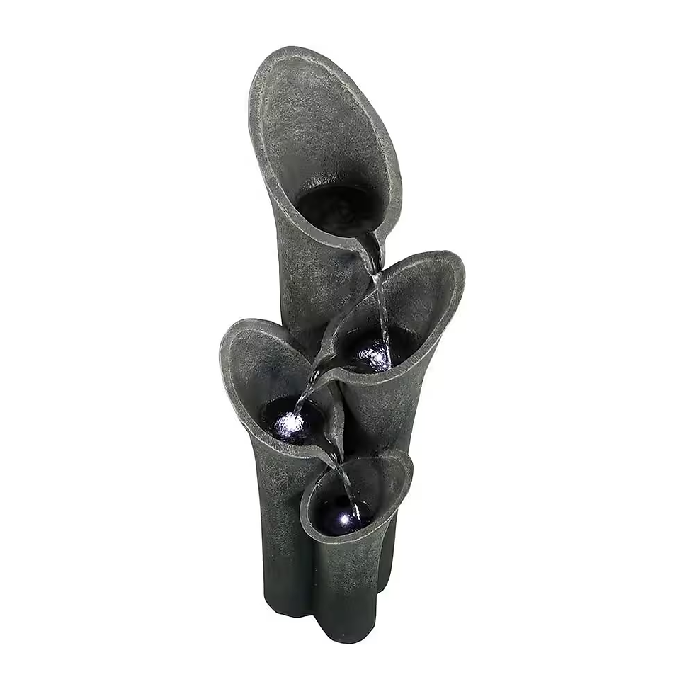 Thumbnail: Faux Stone 33. 5In. H Polyresin 4-Tier Cascading Tiered Fountain with LED Lights