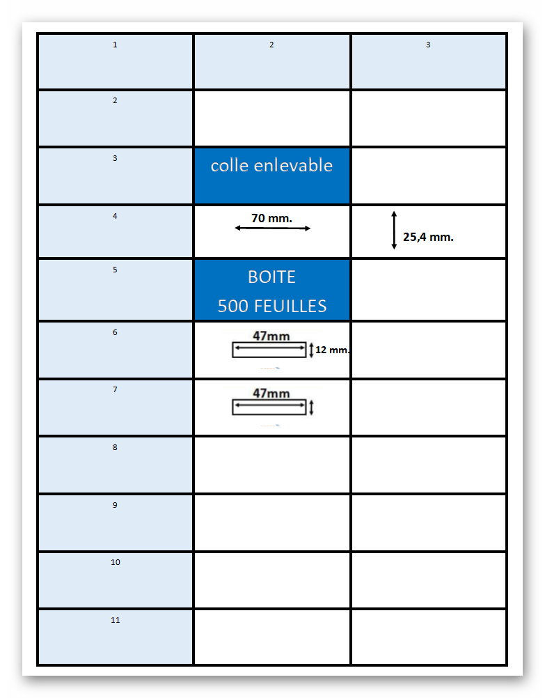 ETIQUETTES 500+DECOUPE RECTANGLE