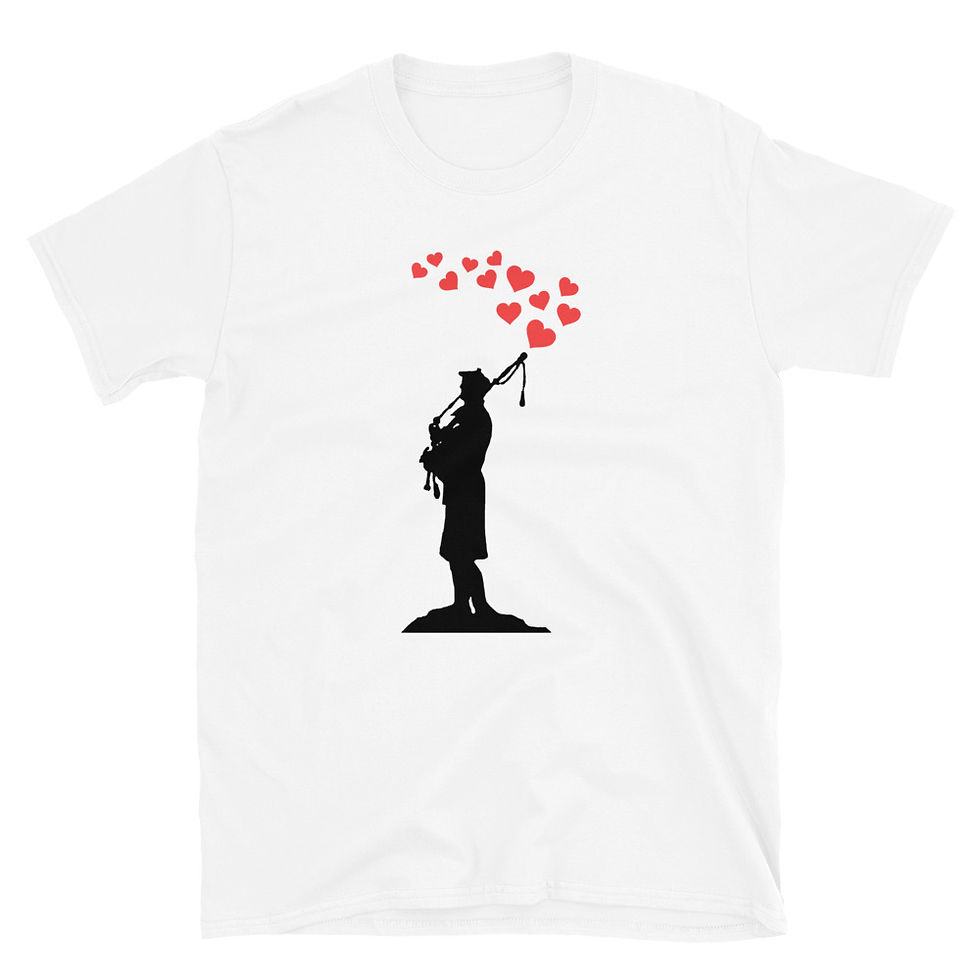 Thumbnail: White Scottish Piper T-Shirt