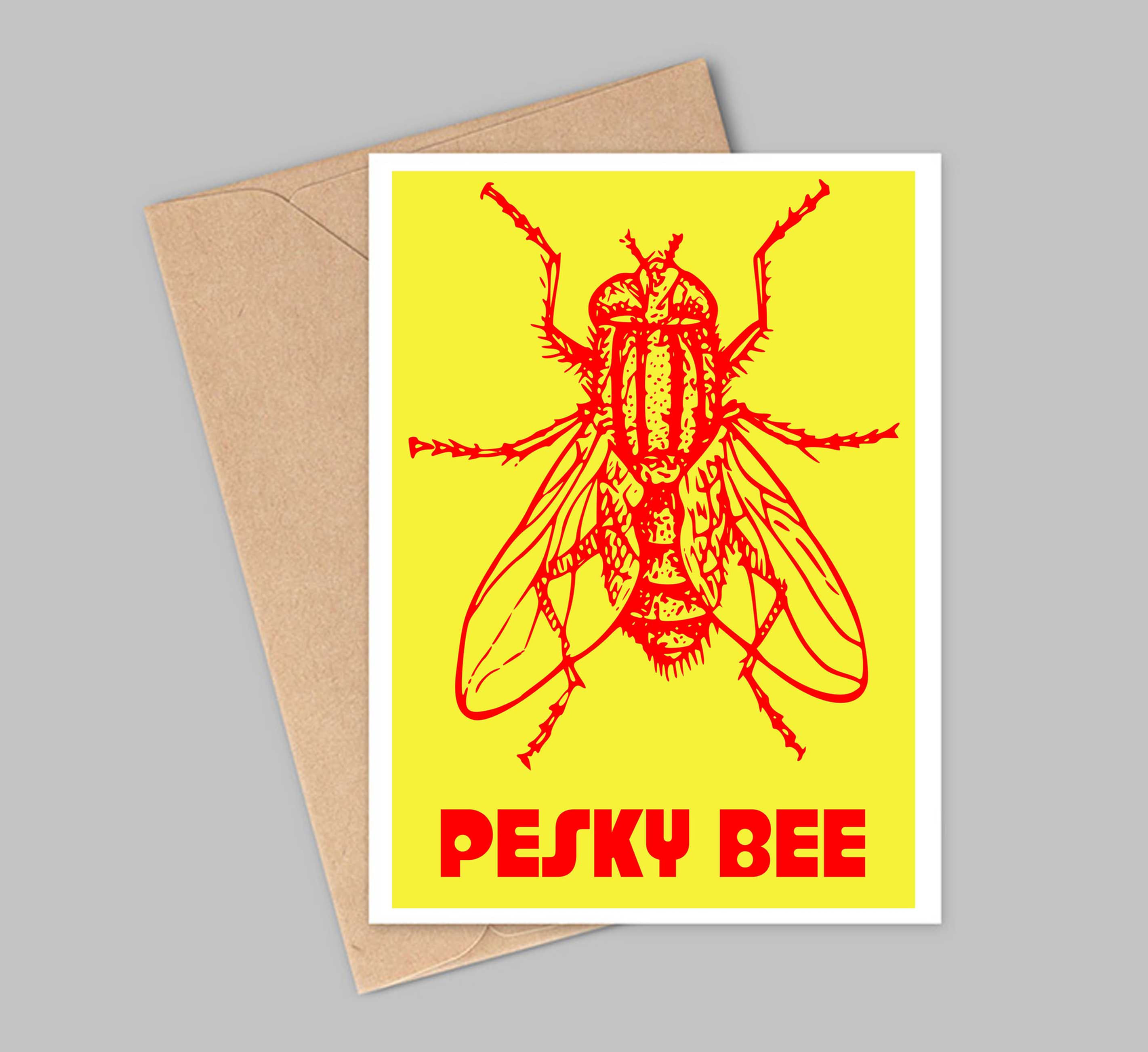 Pesky Bee Greetings Card