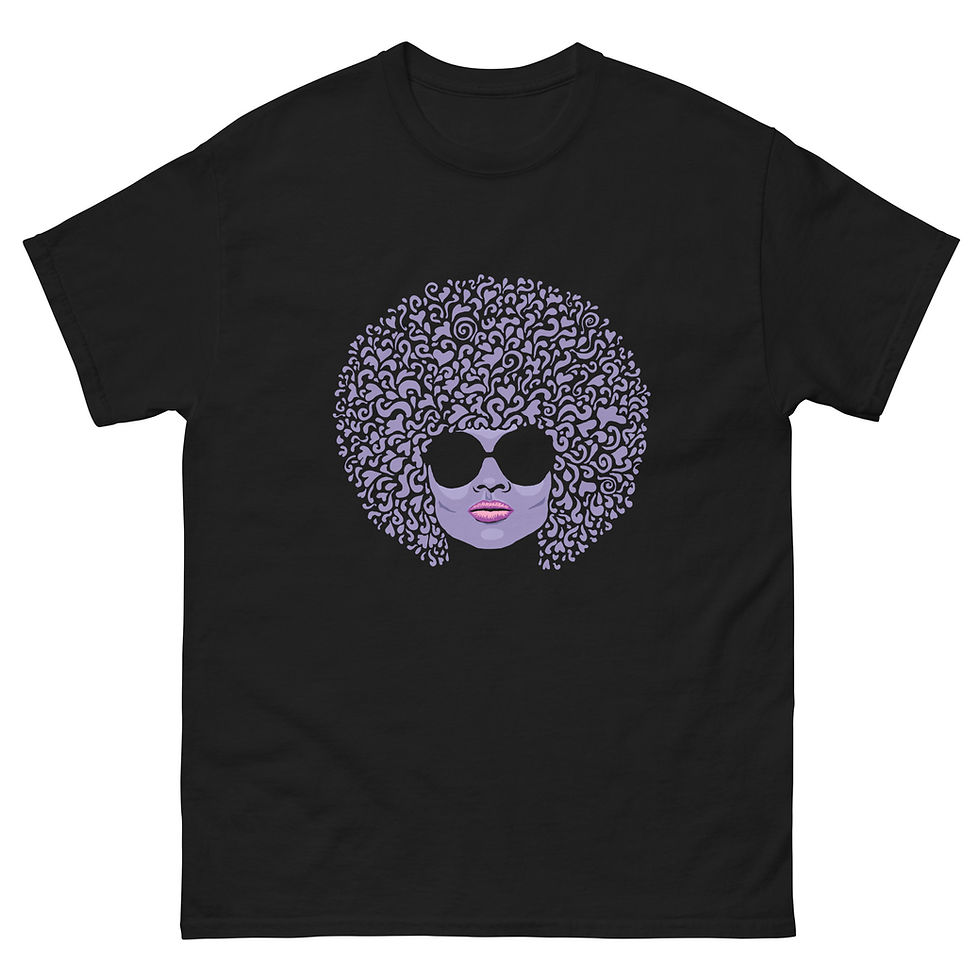 Thumbnail: Afro Girl Unisex T-Shirt in black