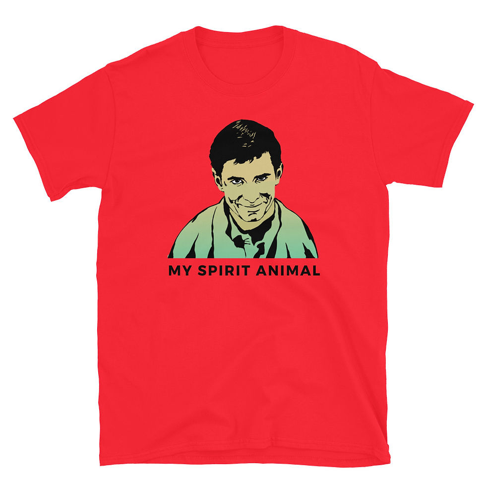 Thumbnail: Red Norman Bates Spirit Animal T-Shirt Front View