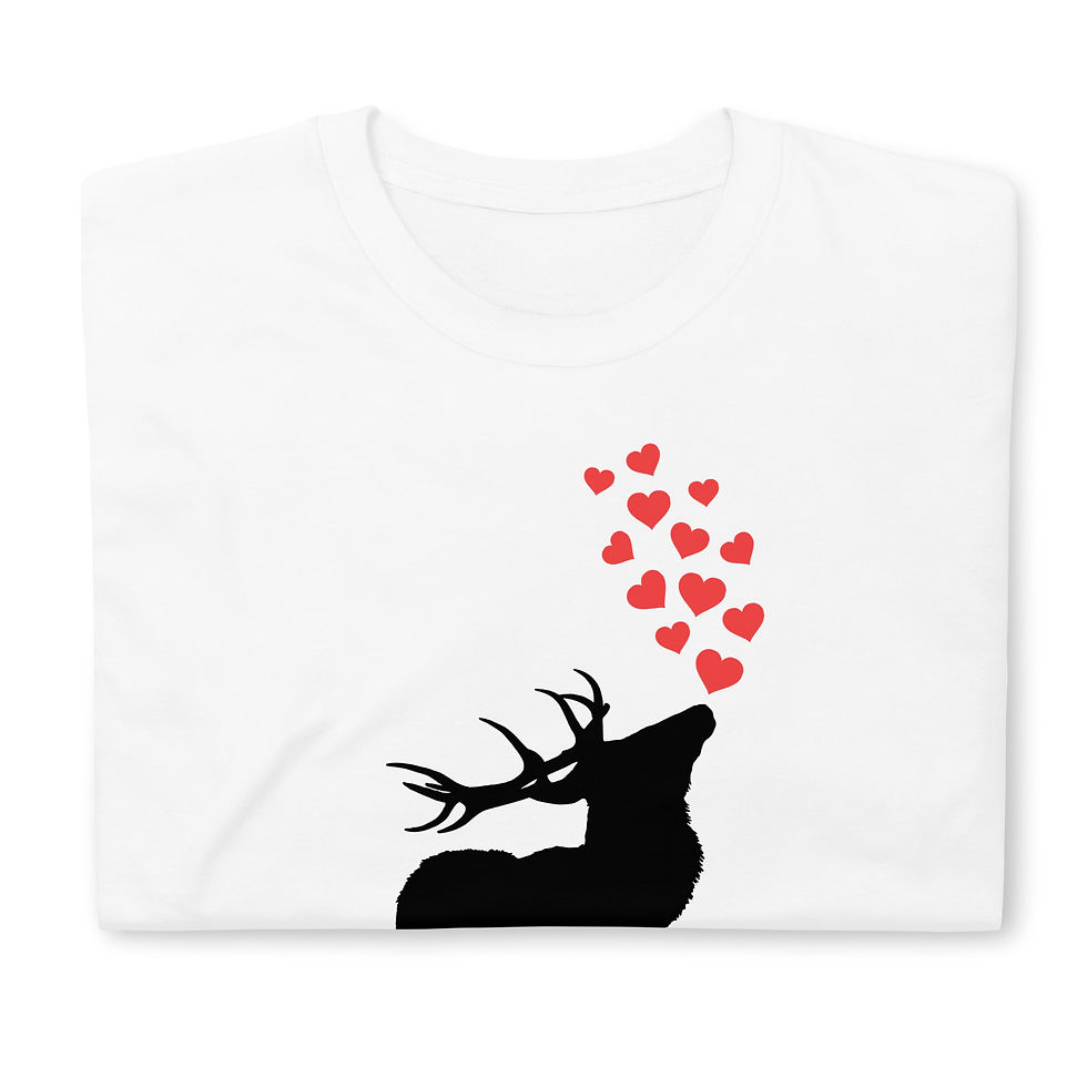 White Folded Scottish Stag T-Shirt