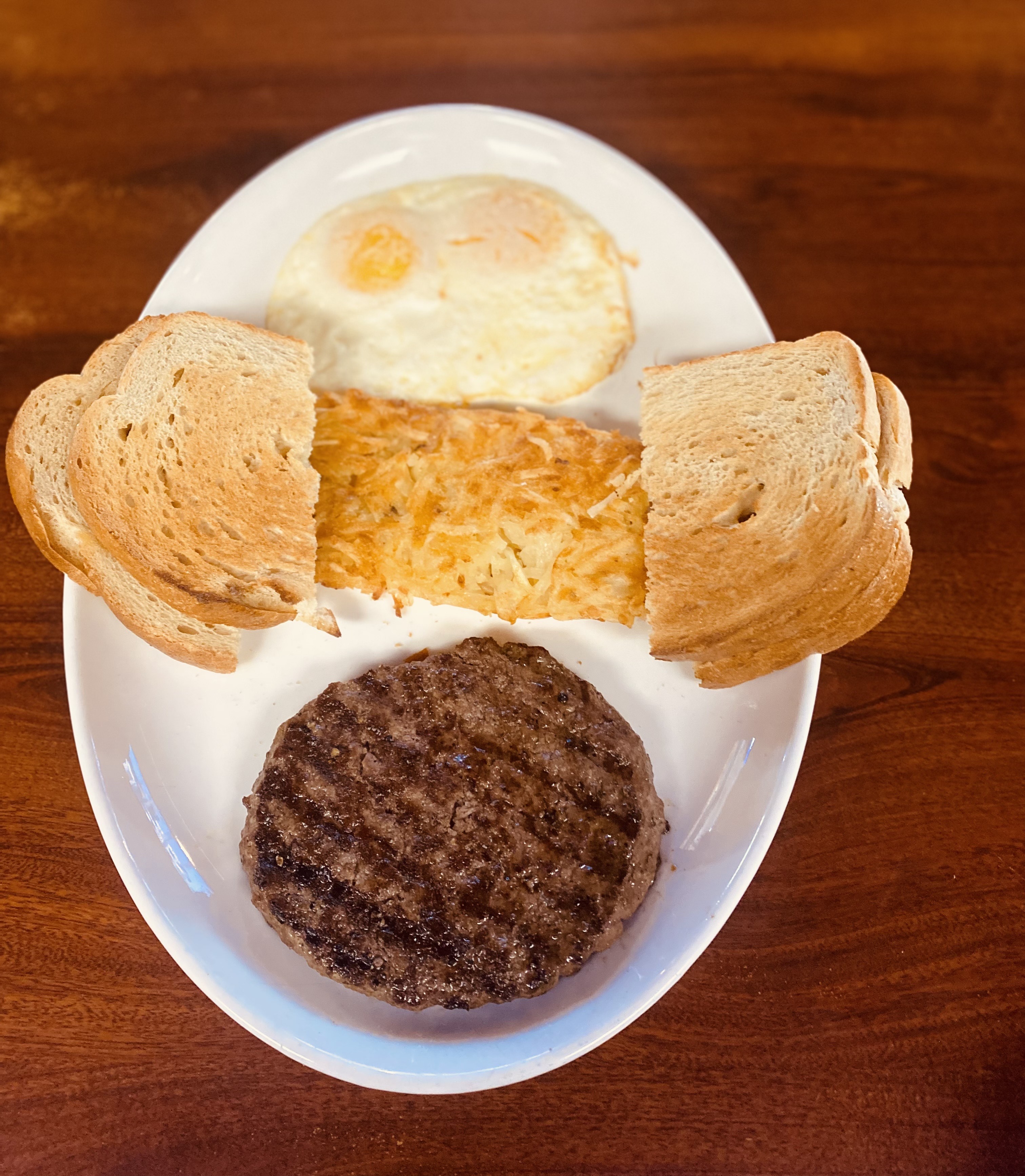 Burger Patty & eggs